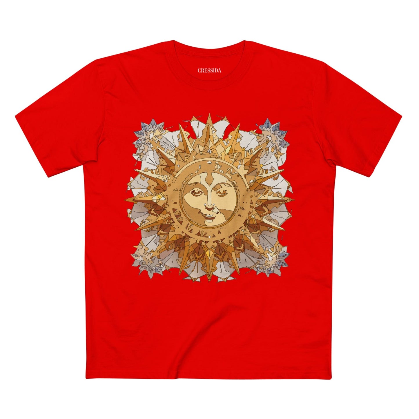 Gold Sun Graphic Unisex 100 Cotton T-Shirt with Golden Art Design 17