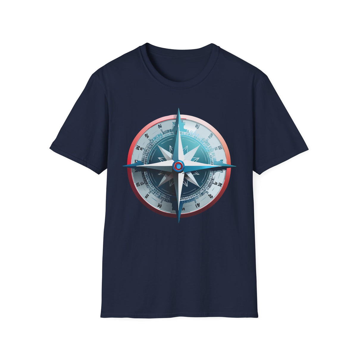 Nautical Compass Graphic T-Shirt | Vintage Compass Travel Graphic Design Unisex 100 Cotton Gildan T-Shirt