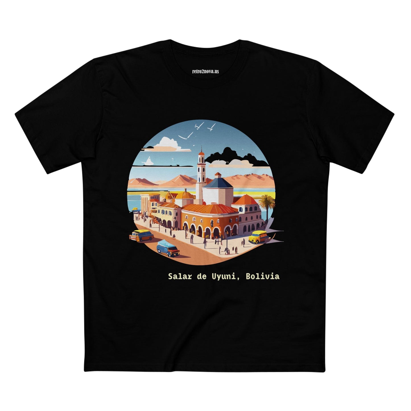 Bolivia Travel Shirt Unisex Premium Cotton Staple Tee With Original Retro2Nova Art Design
