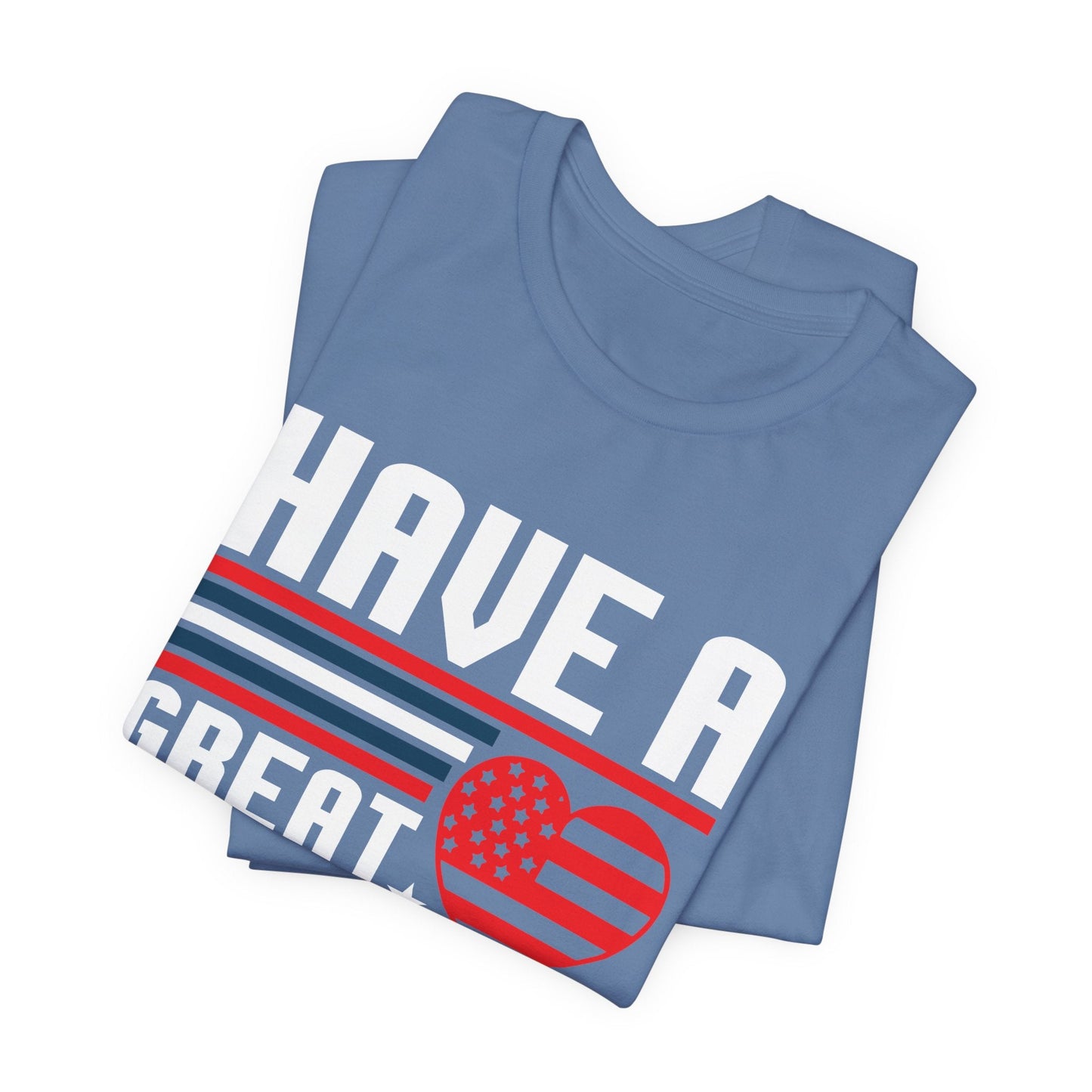 4th of July American Flag Graphic Unisex Cotton T-Shirt 020