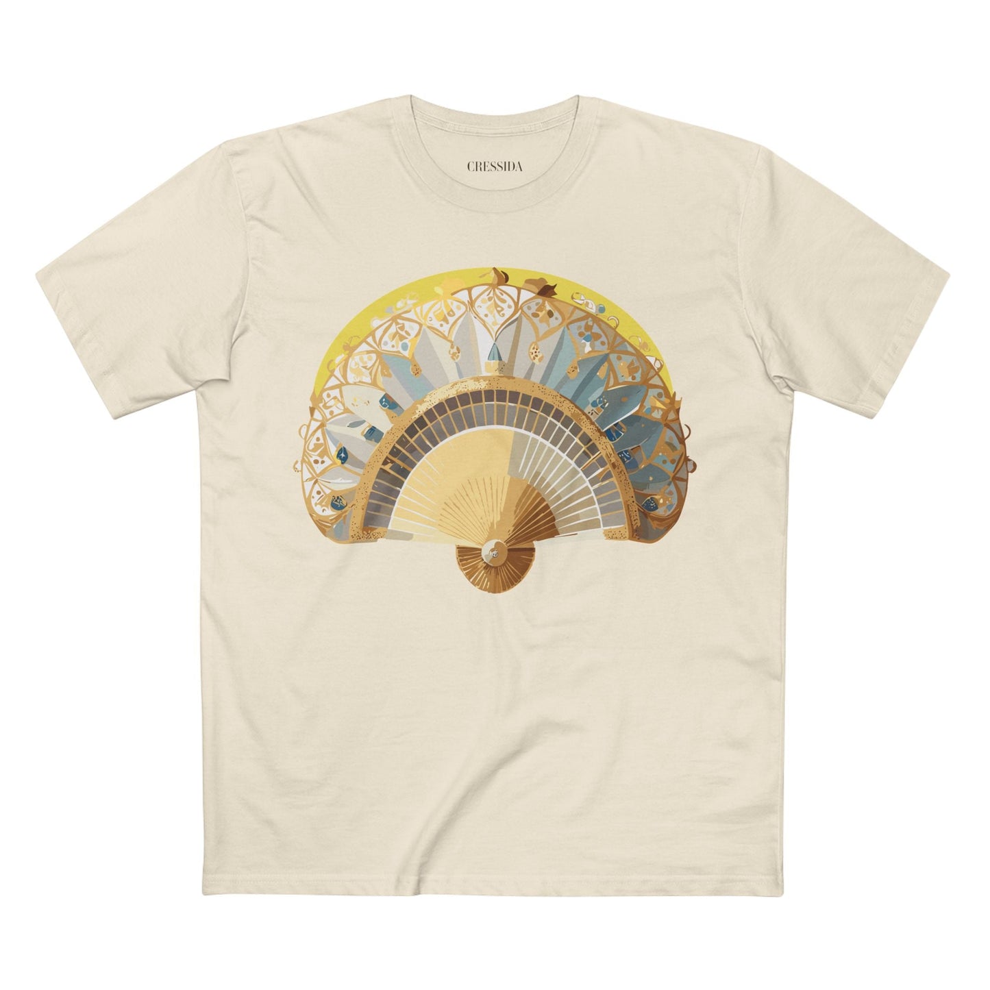Antique Fan Graphic Design T-Shirt Unisex 100 Cotton Floral Carnival Artwork Tee 19