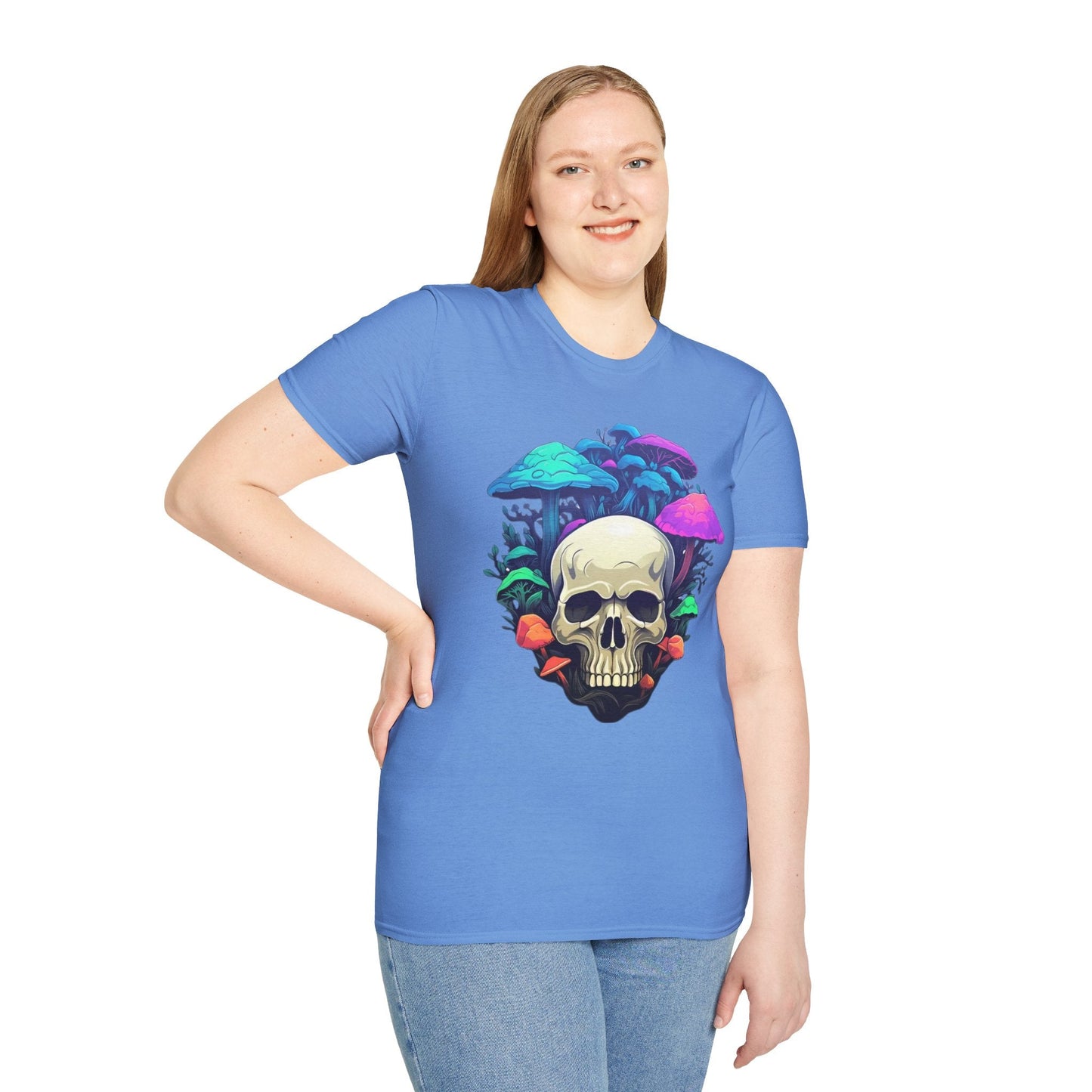 Unisex Skull Tee Shirt Short Sleeve Skeleton Design Gildan Softstyle Cotton Tee Shirt