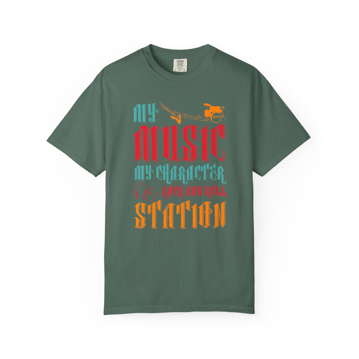 My Music My Character My Rock and Roll Station T-shirt Typography Unisex Cotton Tee 039