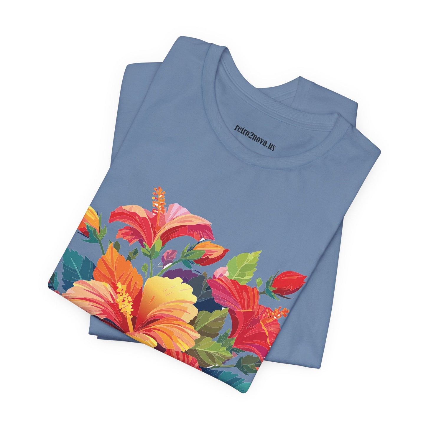 Retro2Nova Floral Shirt Unisex Jersey Short Sleeve Tee From Flowers Collection Bold Vibrant Design