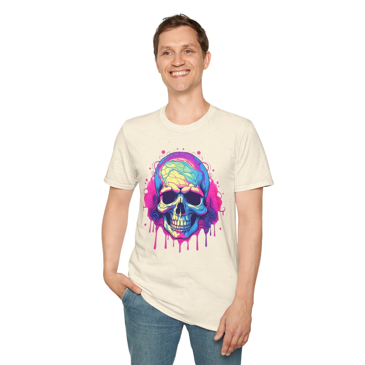 Skull Tee Shirt Unisex Skeleton Design Gildan Softstyle 64000 Ring Spun Cotton Tee