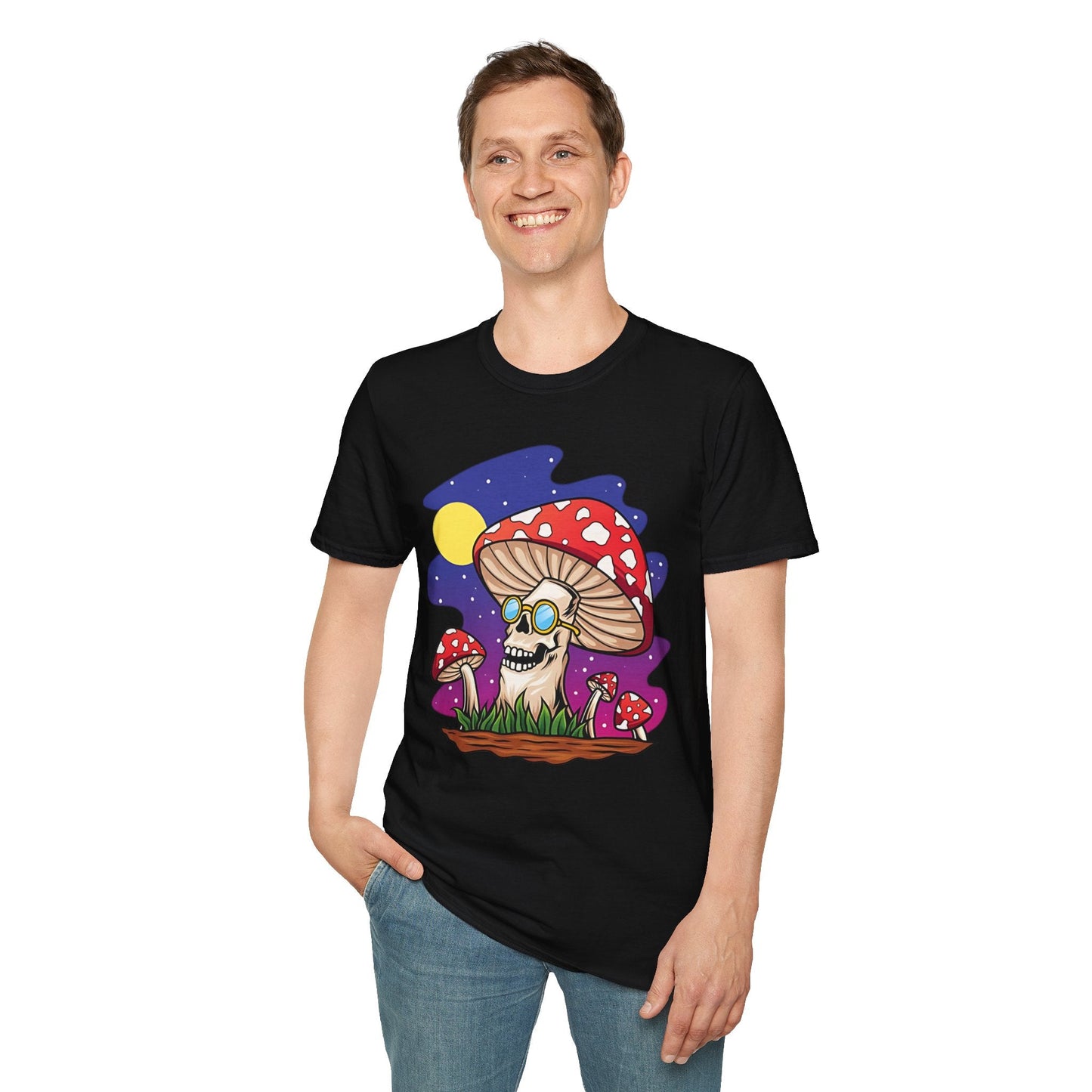 Funny Mashroom Graphic Unisex Softstyle Cotton With Cartoon Illustration Design 26