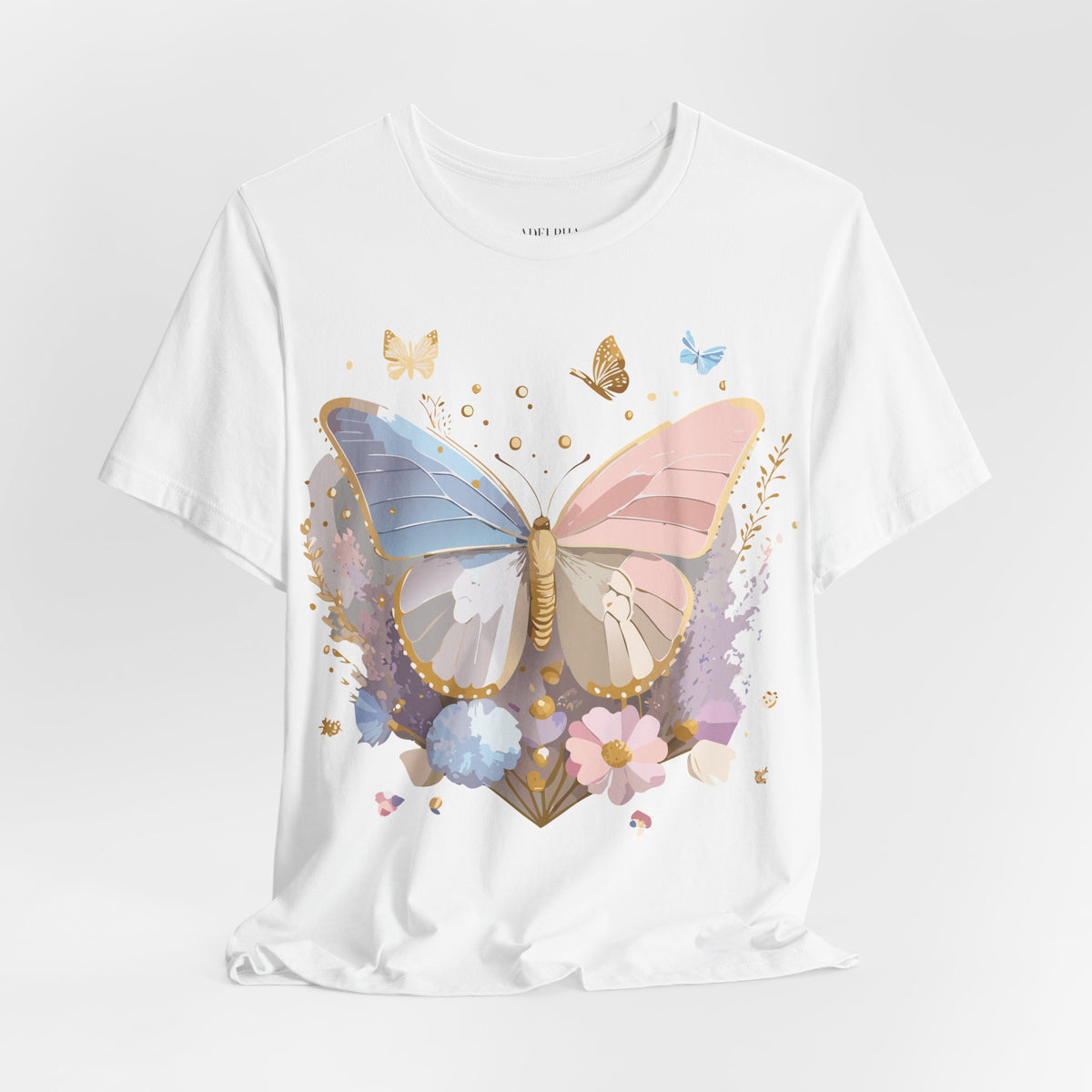 Butterfly Graphic Unisex Cotton Bella+Canvas Tee with Art Design n77