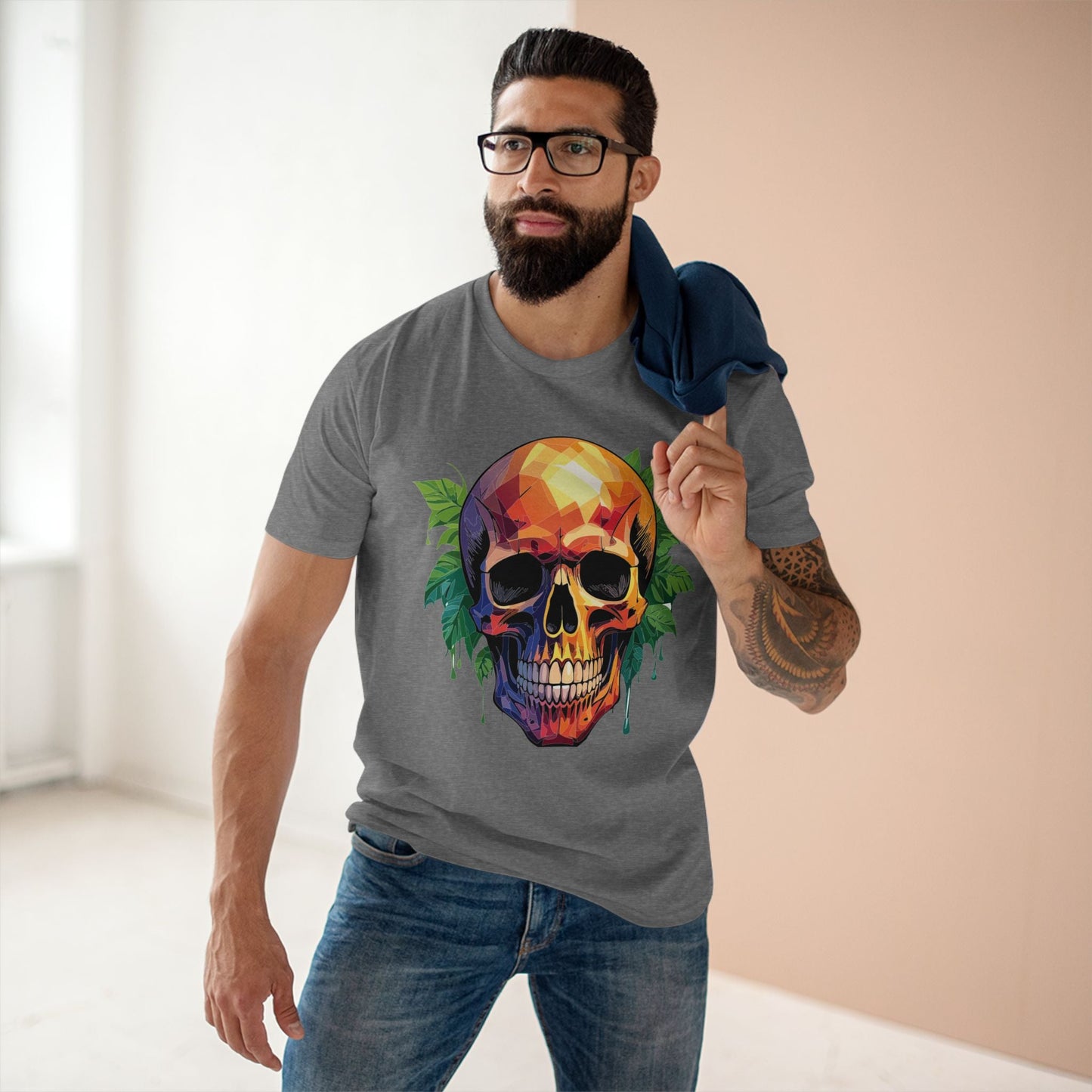 Skull and Skeleton Shirt Unisex Premium Cotton Tee with Original Art Design Retro2Nova Collection