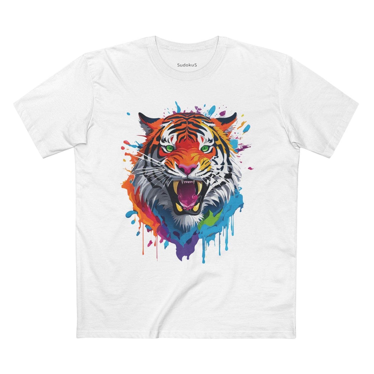 Tiger Graphic Unisex 100 Cotton Staple Tee with Animal Design Artwork 32