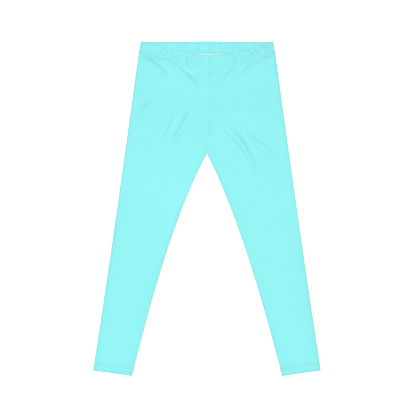 Pale Cyan Color Women's Poly-Span Casual Leggings XS-2XL