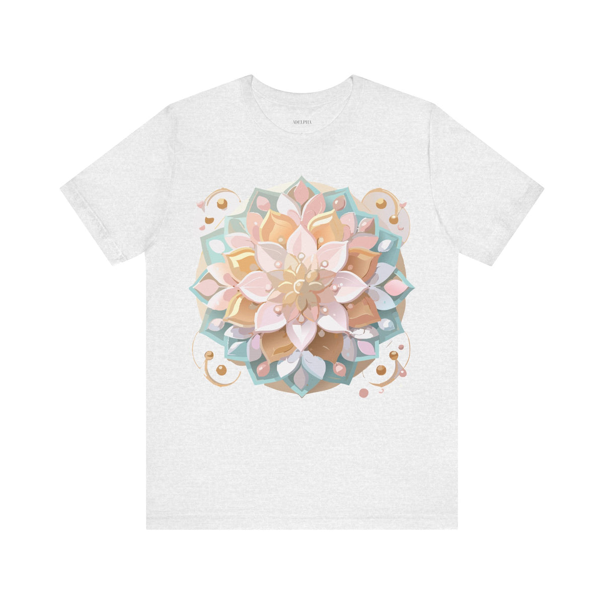 Mandala Graphic Unisex Cotton Bella+Canvas Tee with Floral Art Design d19