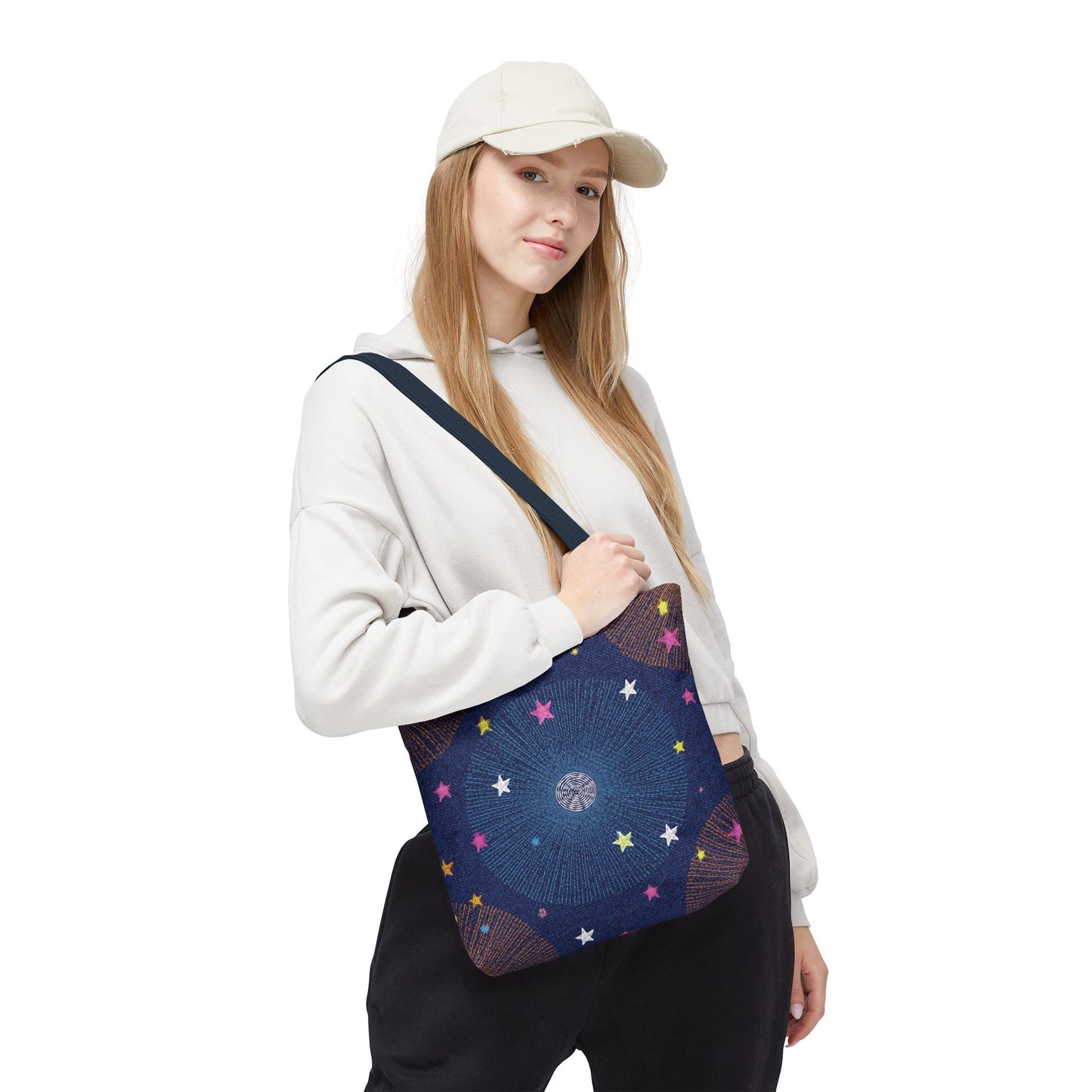Denim Fabric Imitation Print Unisex Canvas Bag Poly Spun 3 Sizes Tote Bag 183-8