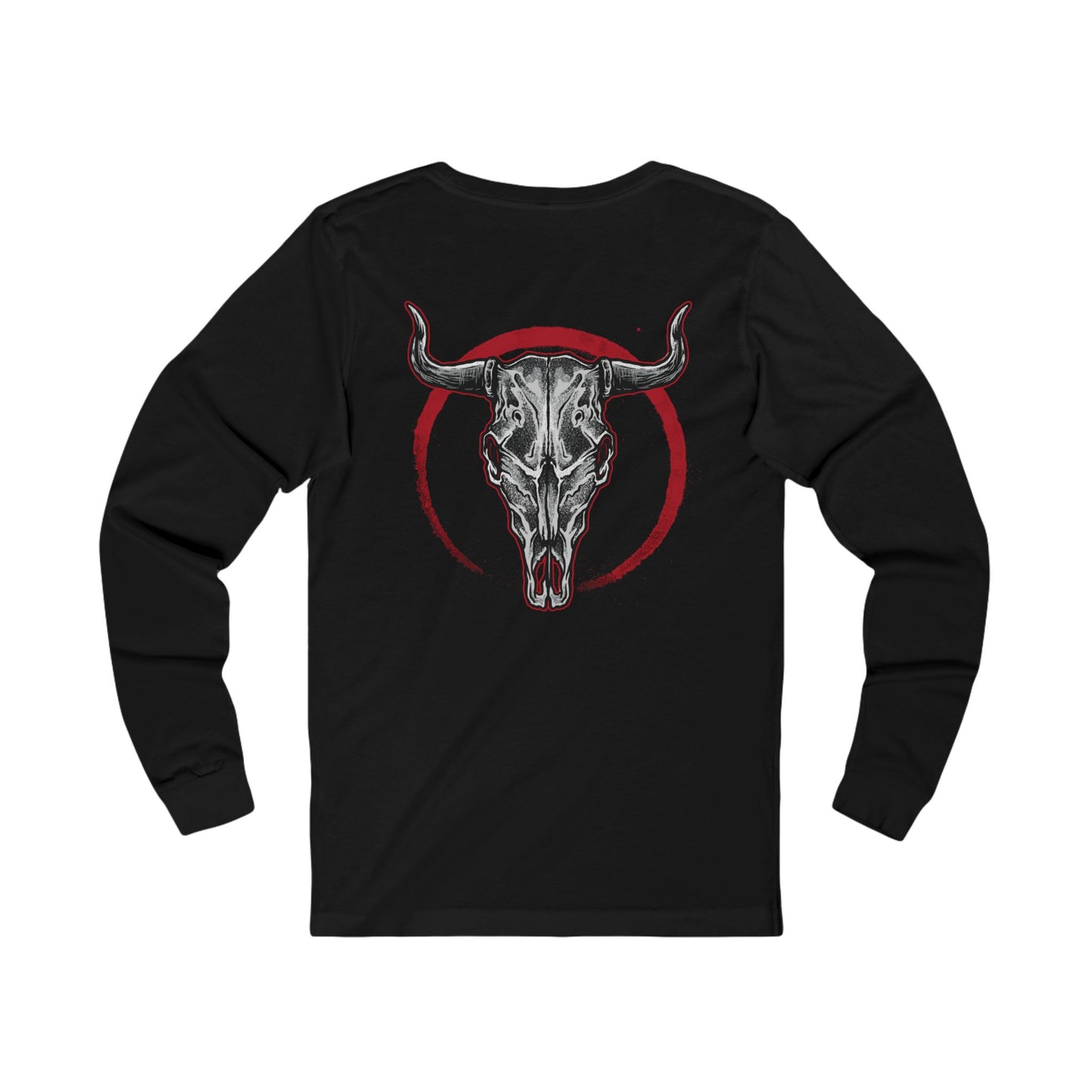 Biker Rally Unisex Bull Long Sleeve Tee, Bull Jersey Shirt, Biker Rally T-Shirts, Rodeo Art Design Tees Austin Texas T-Shirts