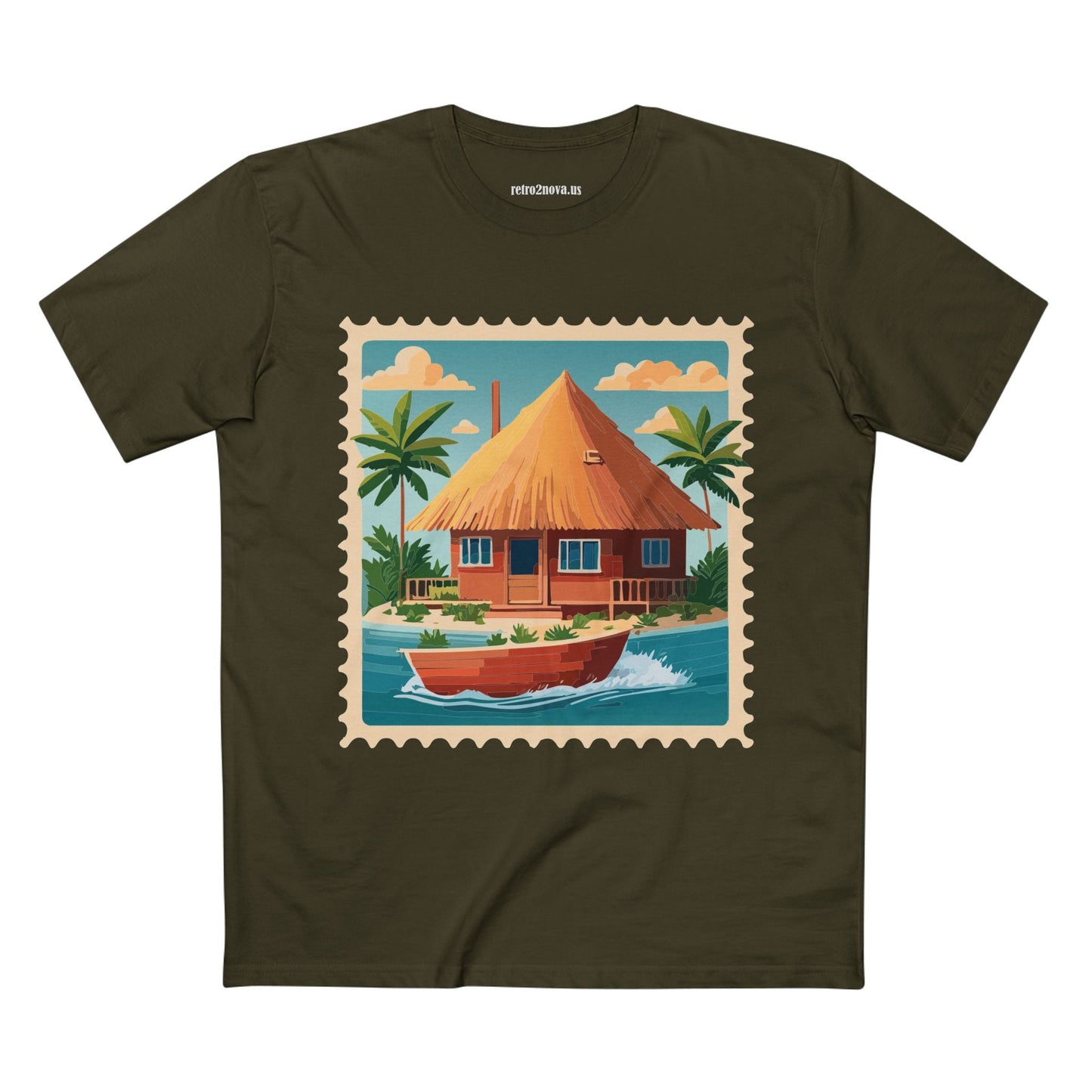 Stamp Shirt Postage Stamp Art Tee Unisex Original Art Design Premium Cotton By Retro2Nova