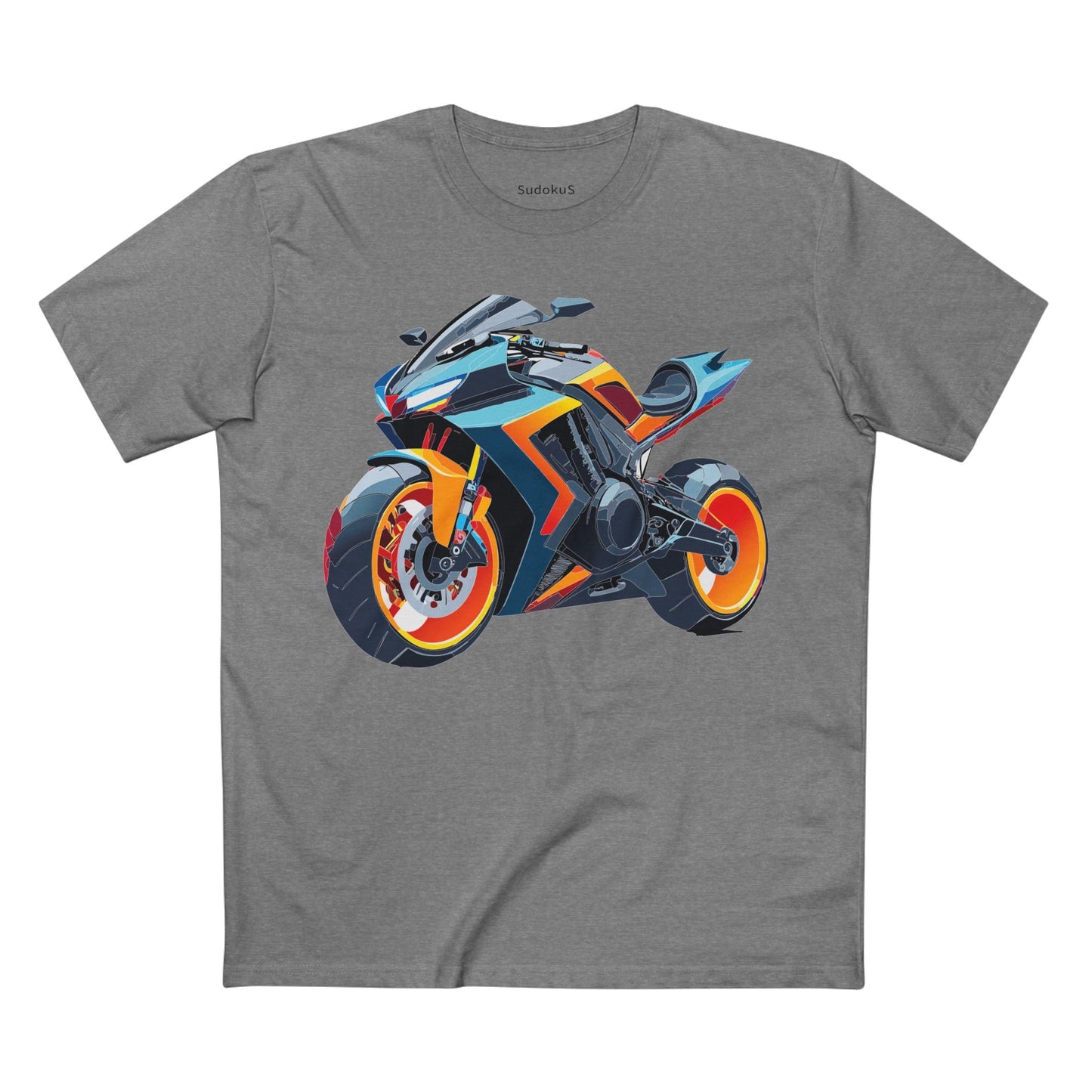Moto Bike Graphic Unisex 100 Cotton Staple Tee 26