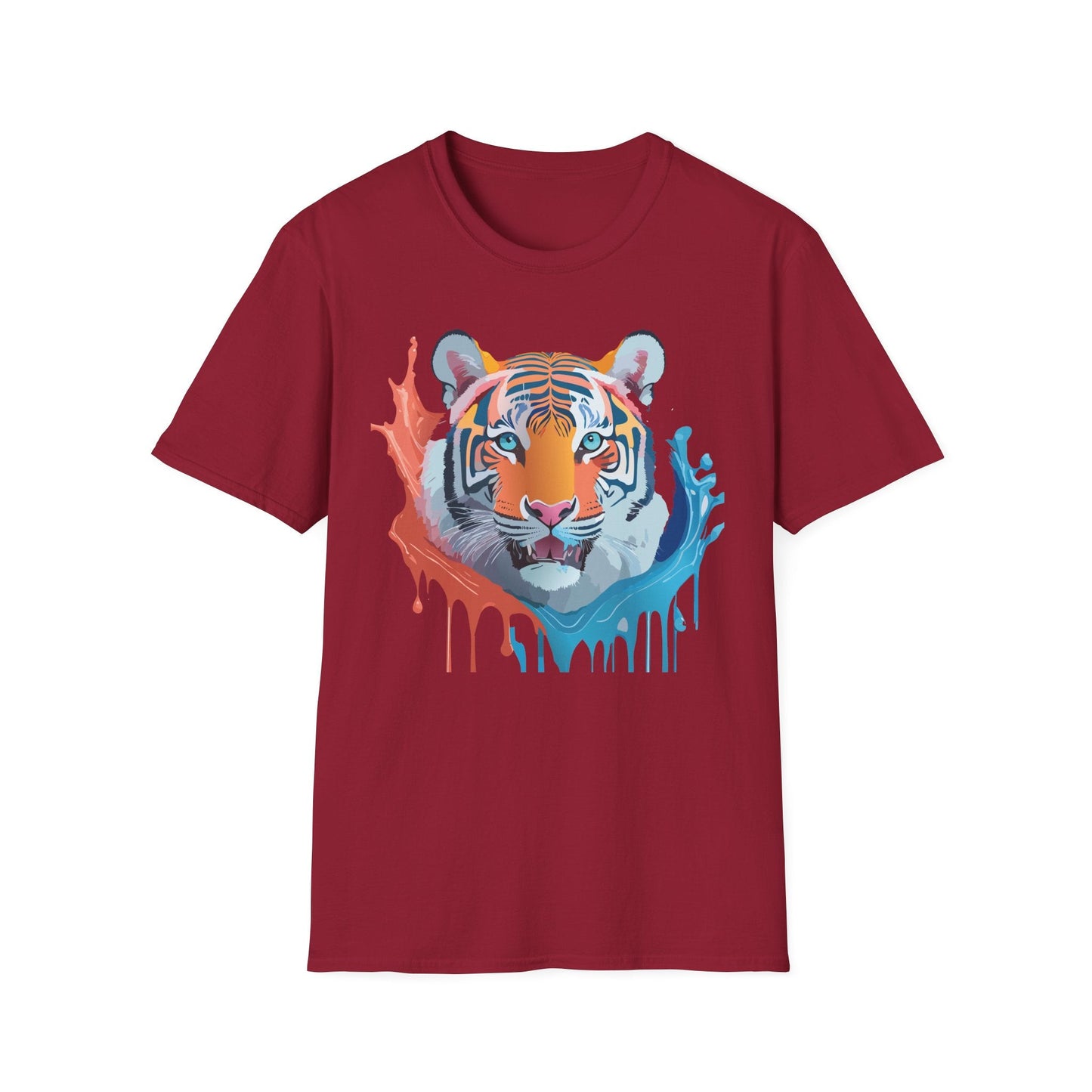 Unisex Tiger Tee Gildan Softstyle Animal Print Shirt Ring Spun Cotton