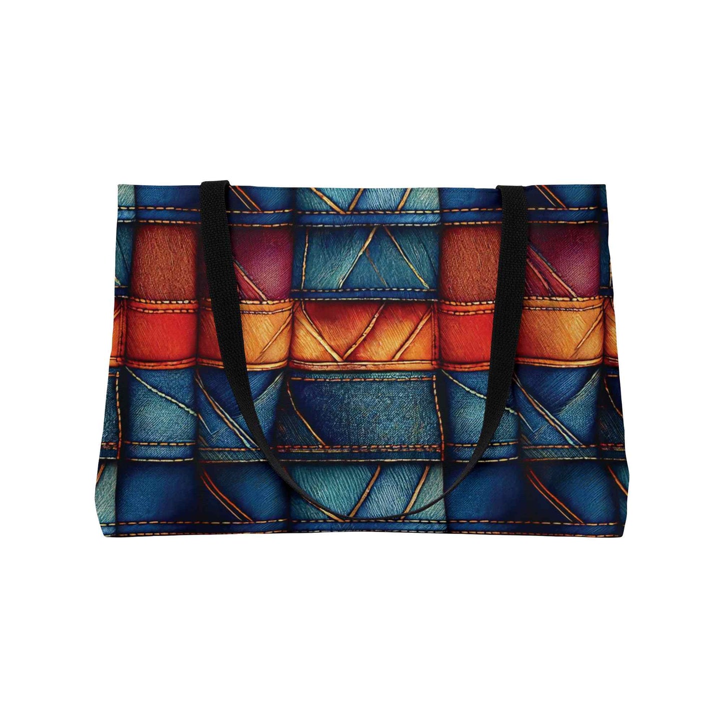 Denim Color Imitation Print Unisex  Weekender Bag  Spun Polyester 24x13 Canvas Bag 10
