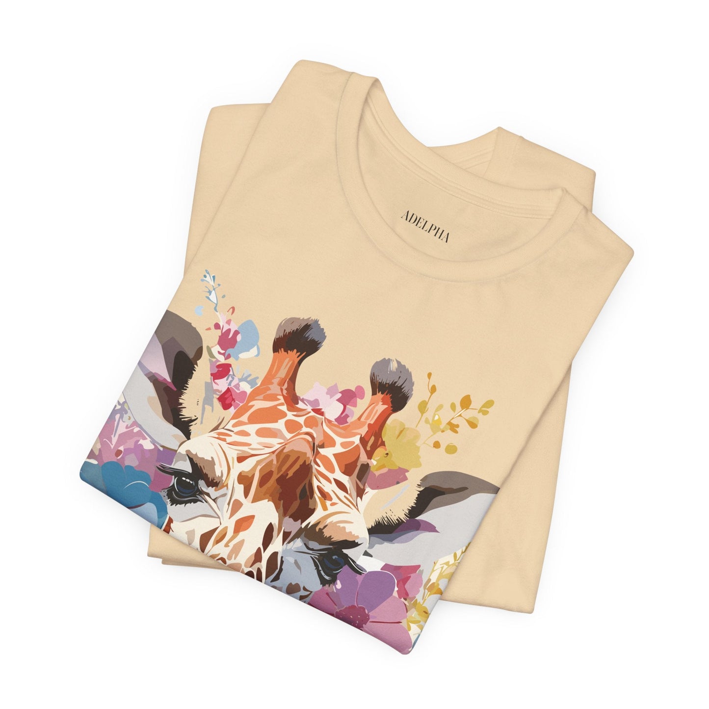 Adelpha Giraffe Graphic Tee Unisex Vintage Inspired Artwork Jersey Short Sleeve