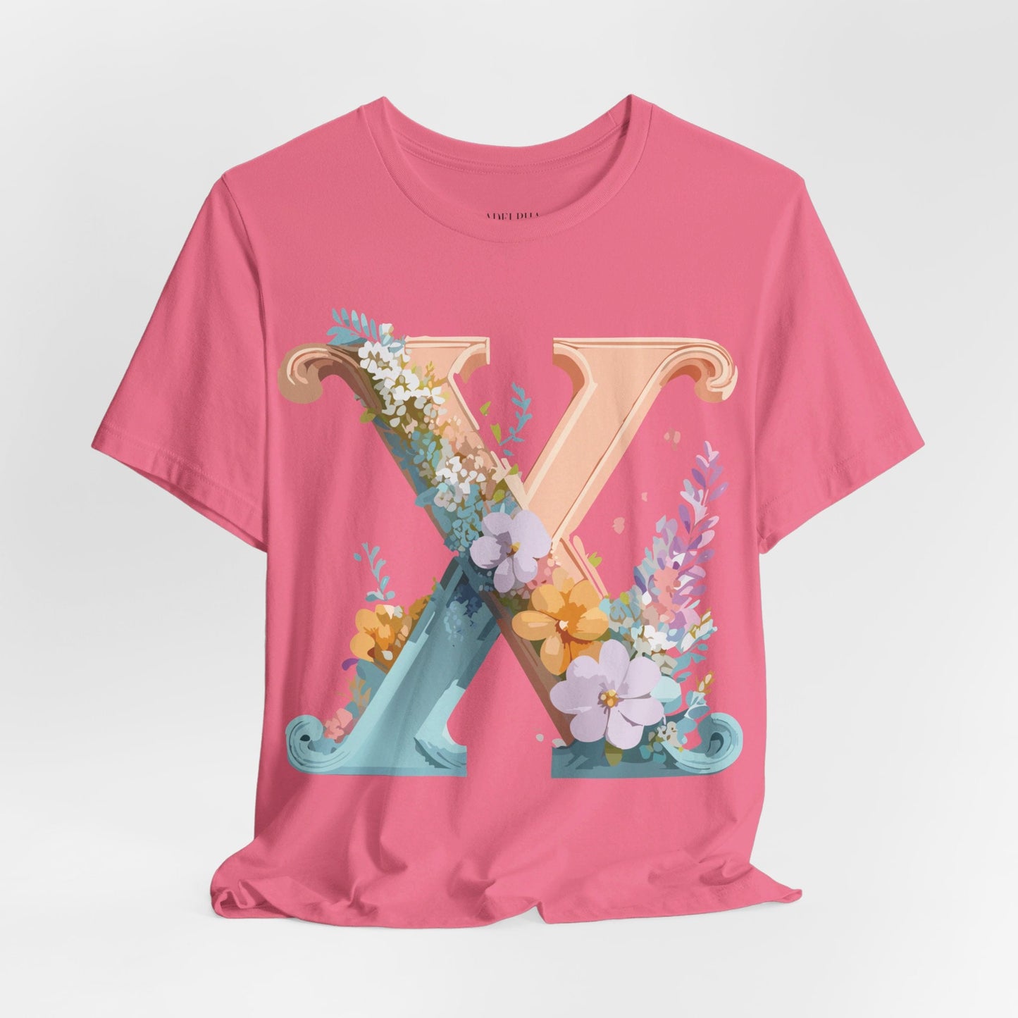 Letter X Shirt Unisex Jersey Graphic Tee By Adelpha With Vintage Inspired Artwork Short Sleeve