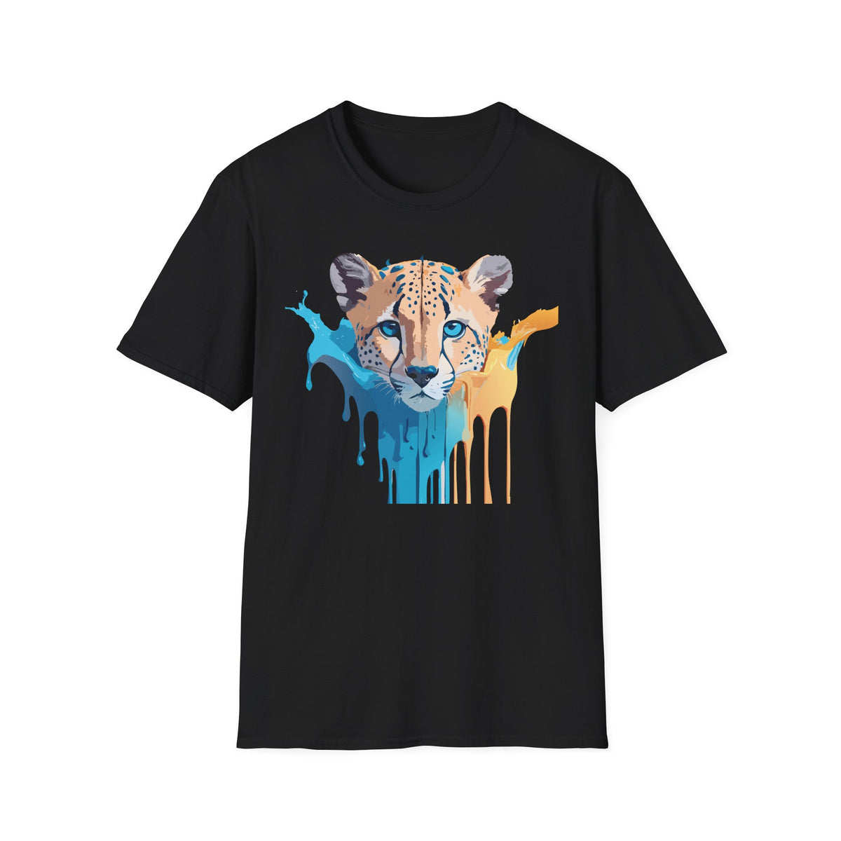 Color Splash Cheetah T-Shirt | Animal Face Art Tee