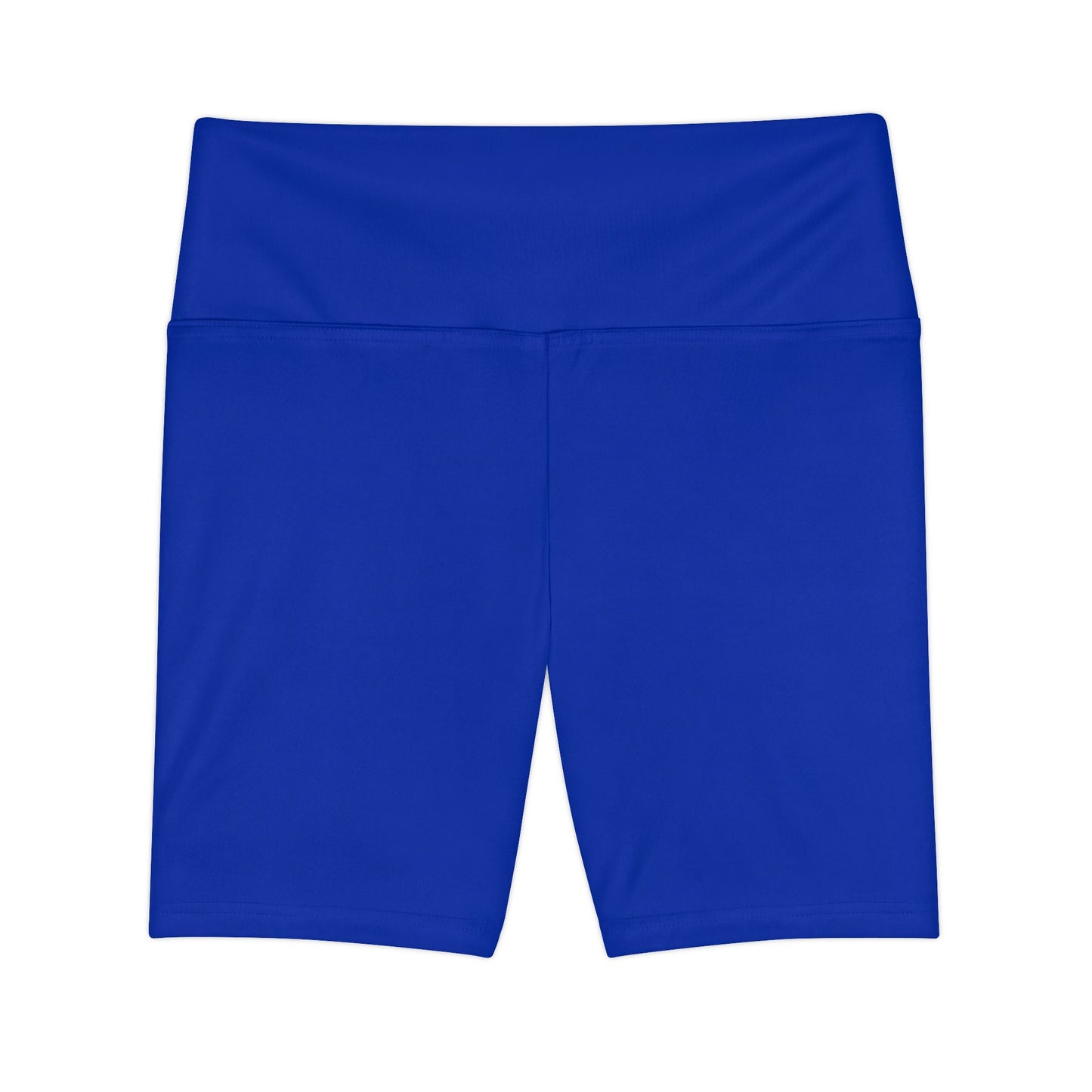 Klein Blue Women's Workout Shorts — Solid High-Waist Biker Shorts for Exercise & Everyday Wear