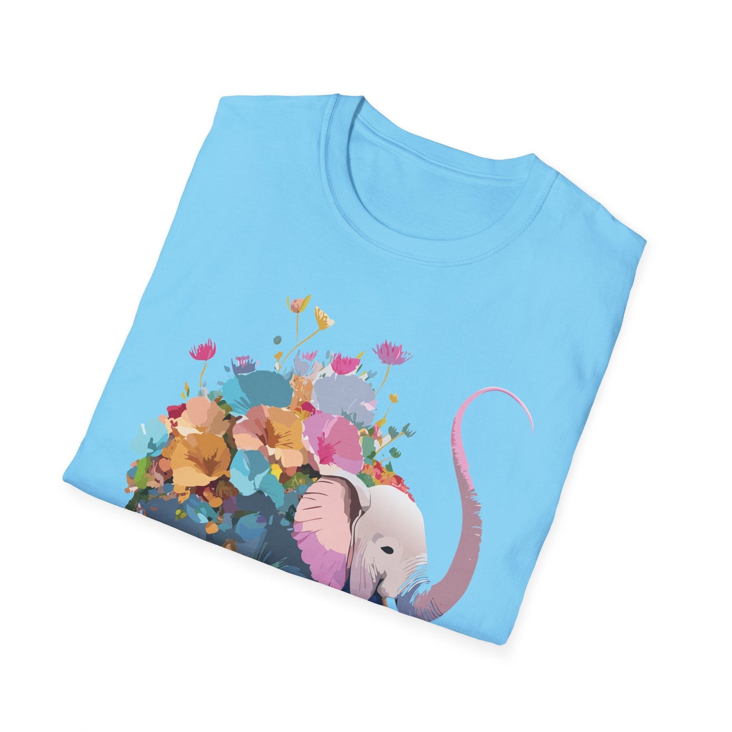 Elephant T Shirt Unisex Softstyle Cotton Tee With Animated Elephant Design Premium Comfort