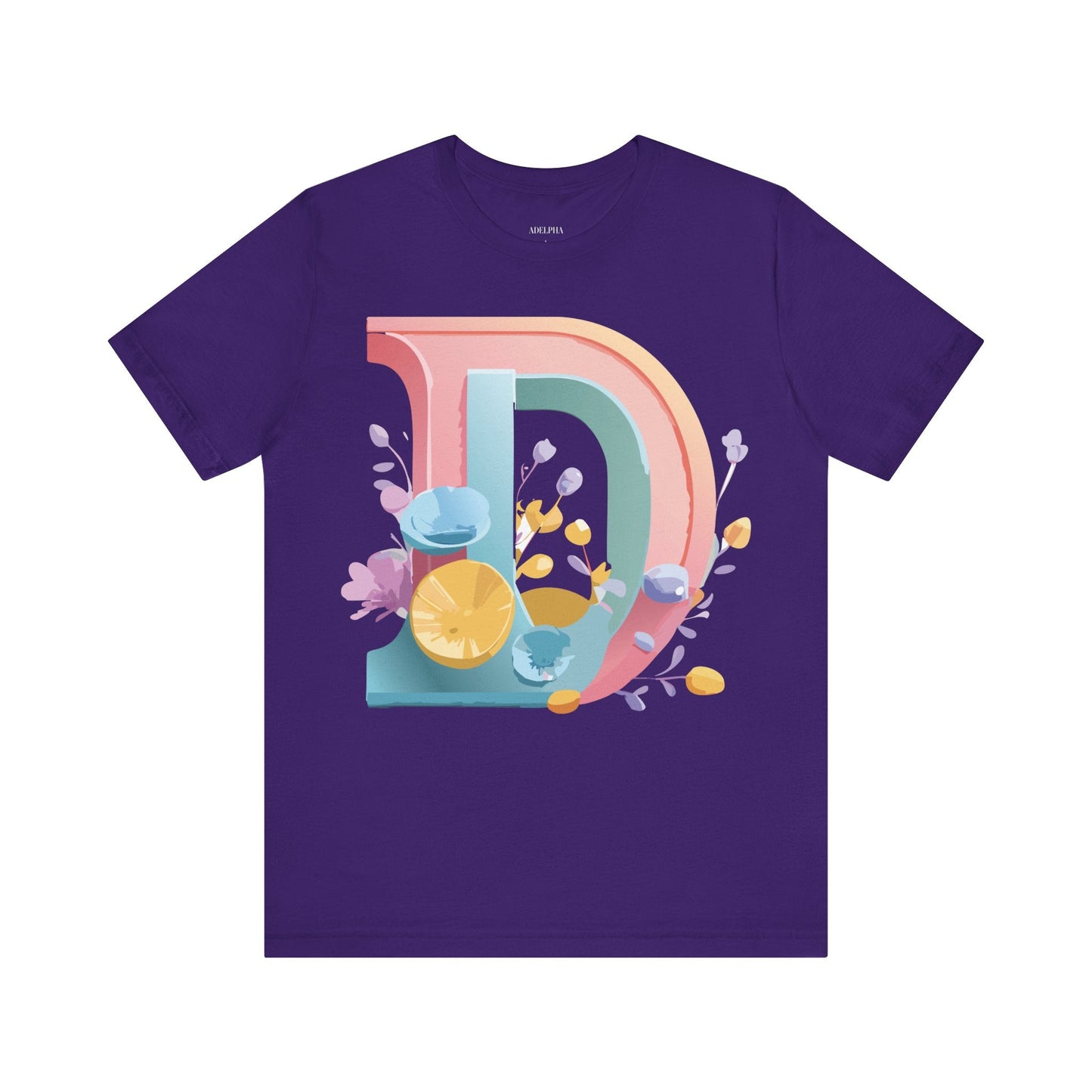 Letter D Shirt Unisex Jersey Graphic Tee From Adelpha With Vintage Inspired Artwork Short Sleeve