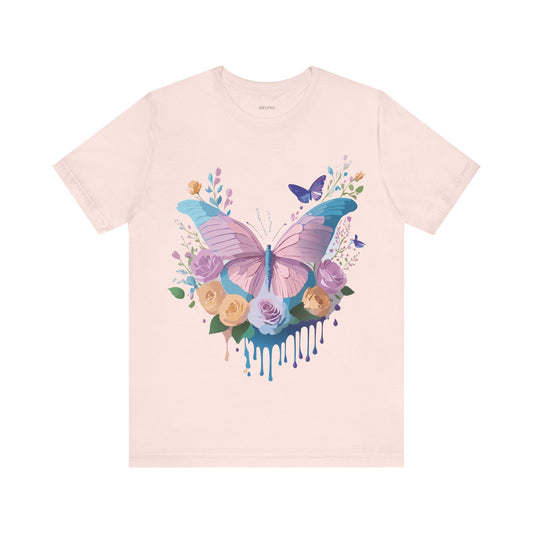 Butterfly Graphic Unisex Cotton Bella+Canvas Tee with Art Design n110