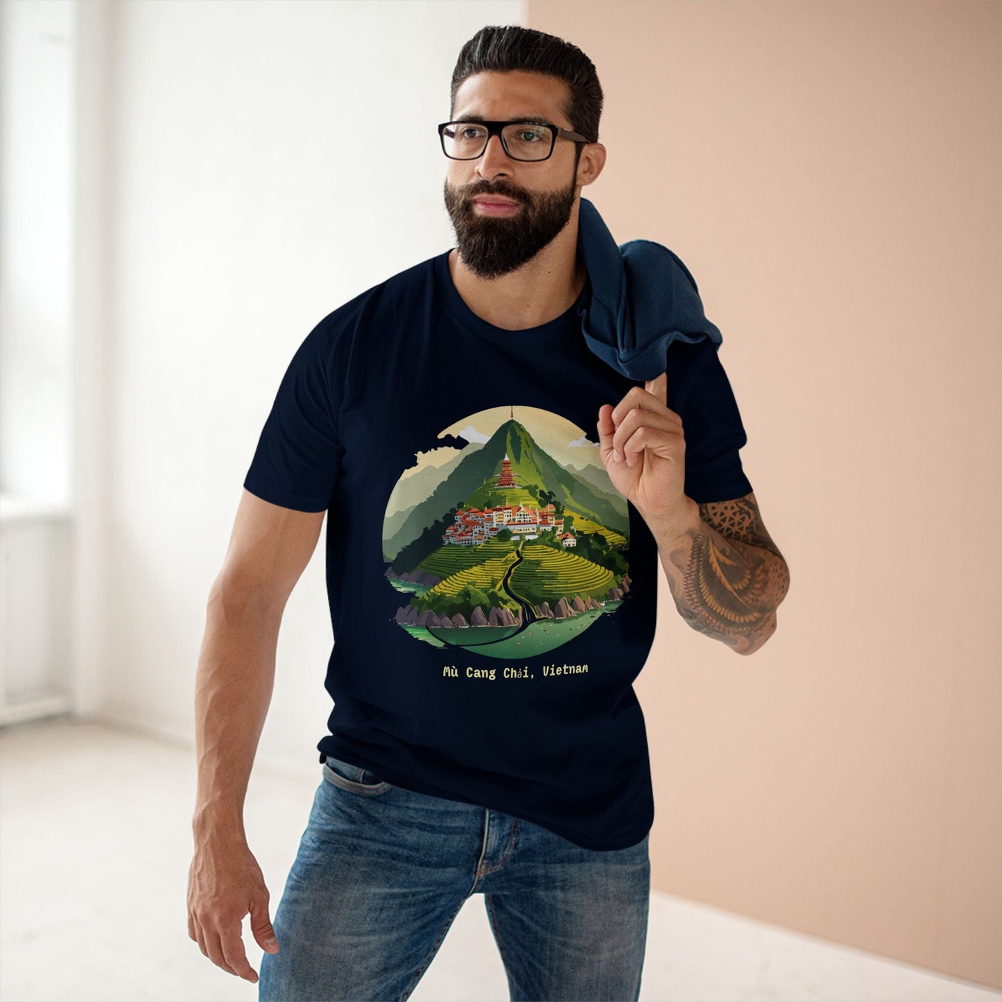 Retro2Nova Unisex Premium Cotton Staple Tee With Original Art Design Vietnam Travel Shirt