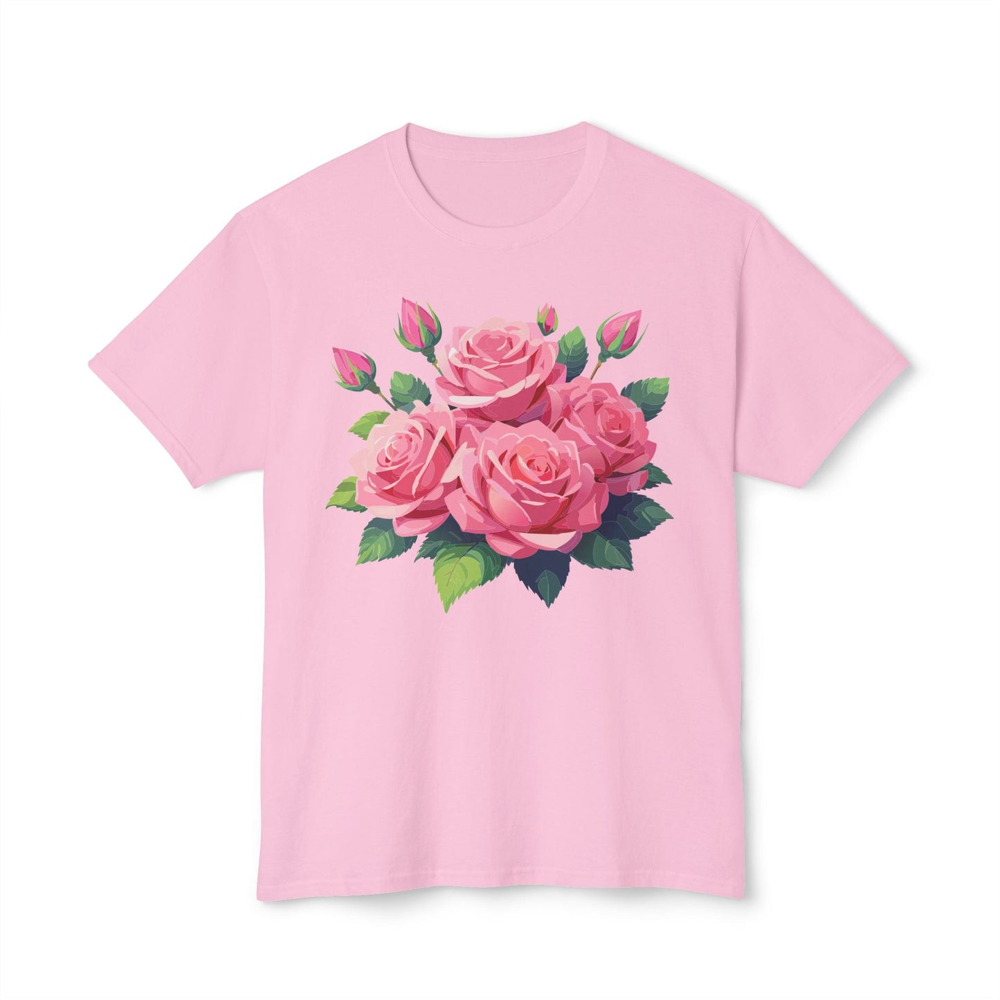 Unisex Floral T Shirt With Vintage Flowers Art Print Cotton Tee USA Made Premium Comfort
