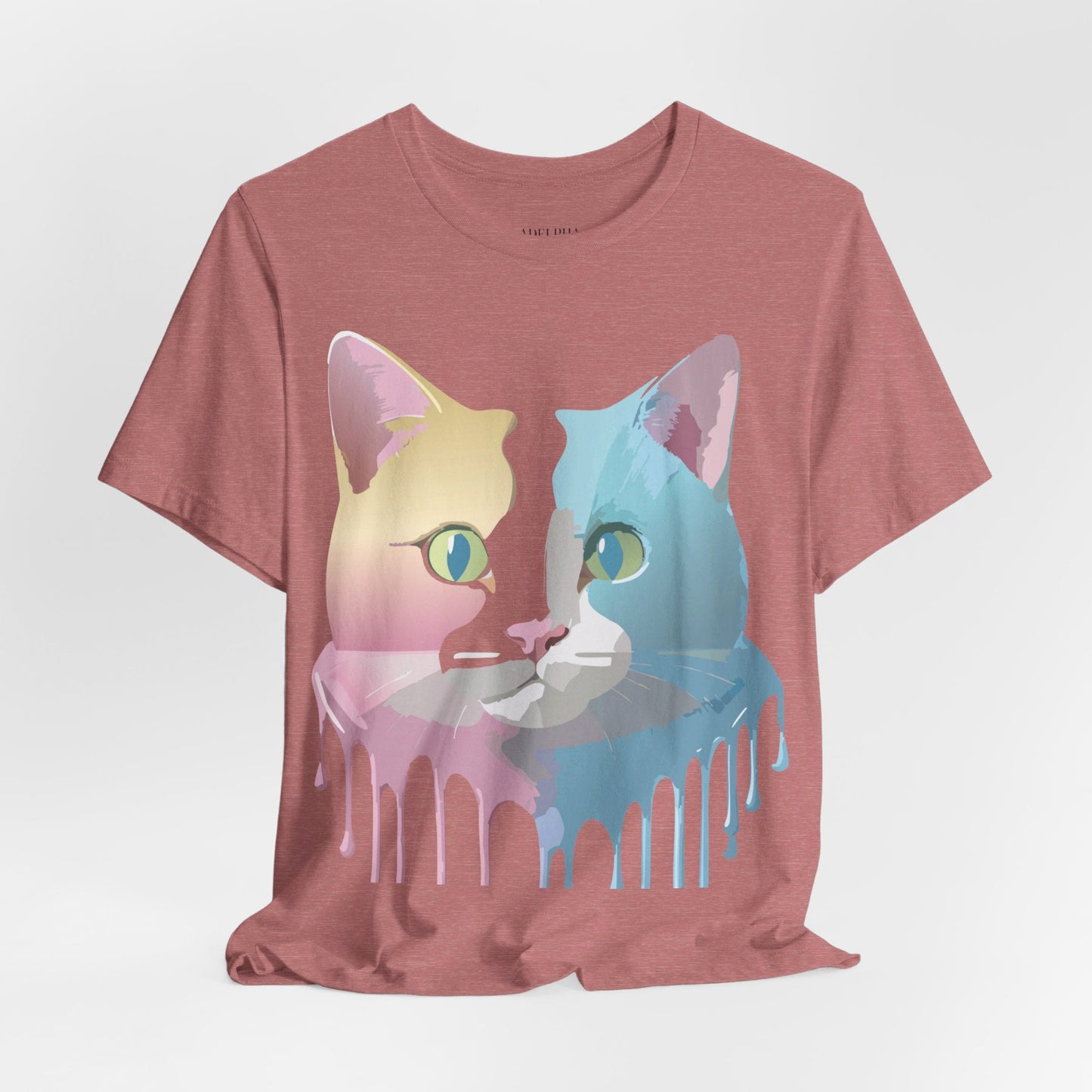 Cat Graphic Tee Unisex Short Sleeve Shirt Vintage Style Adelpha