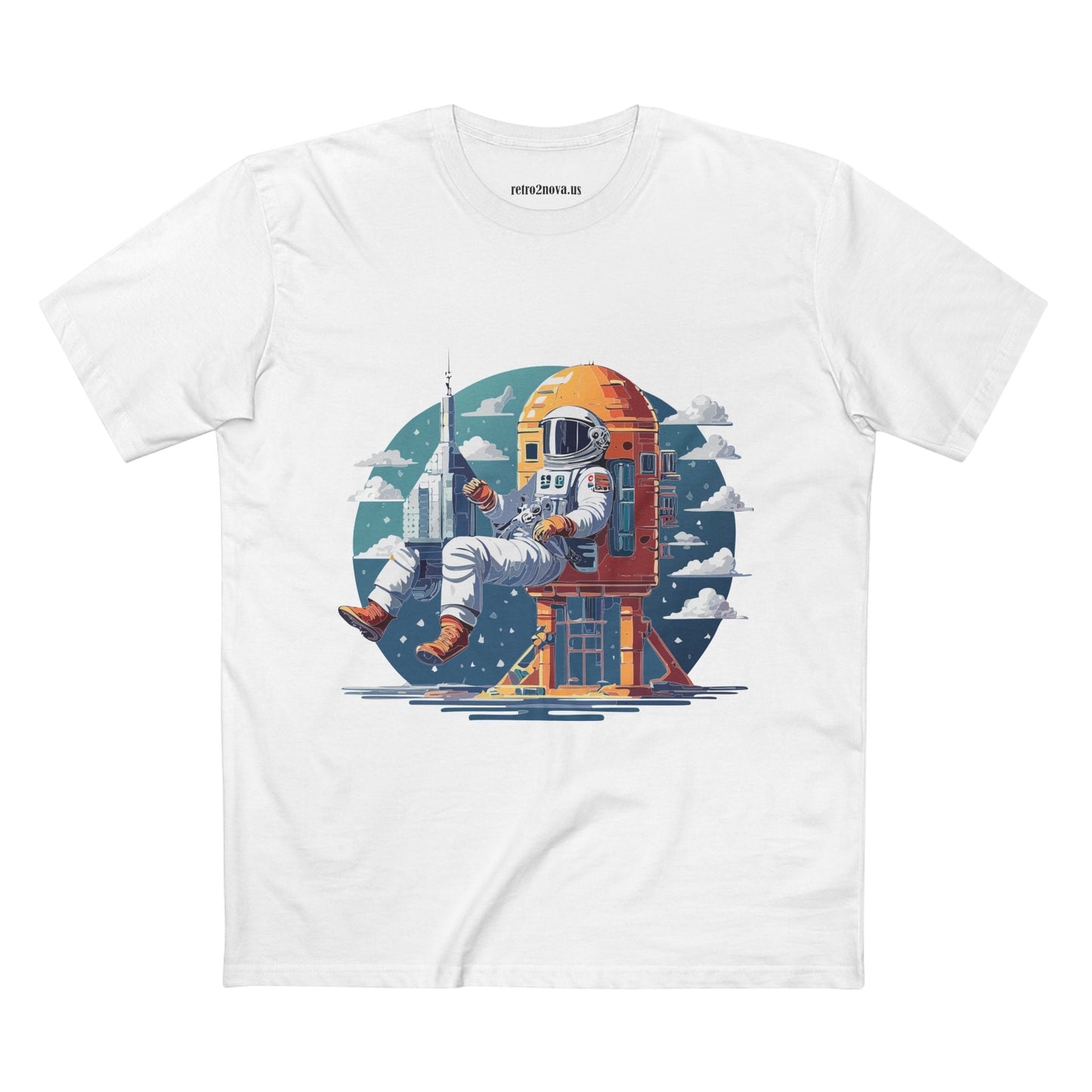 Cosmos Astronaut Shirt Unisex Premium Cotton Tee CS43 Original Art Design Retro2Nova Art Collection