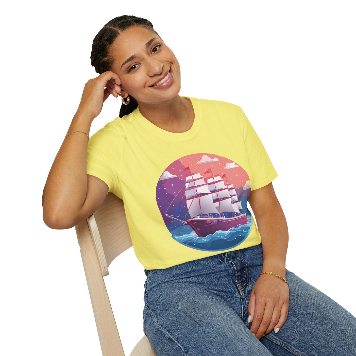 Unisex Gildan Softstyle 64000 T Shirt Ship Frigate Vessel Tee For Maritime Enthusiasts