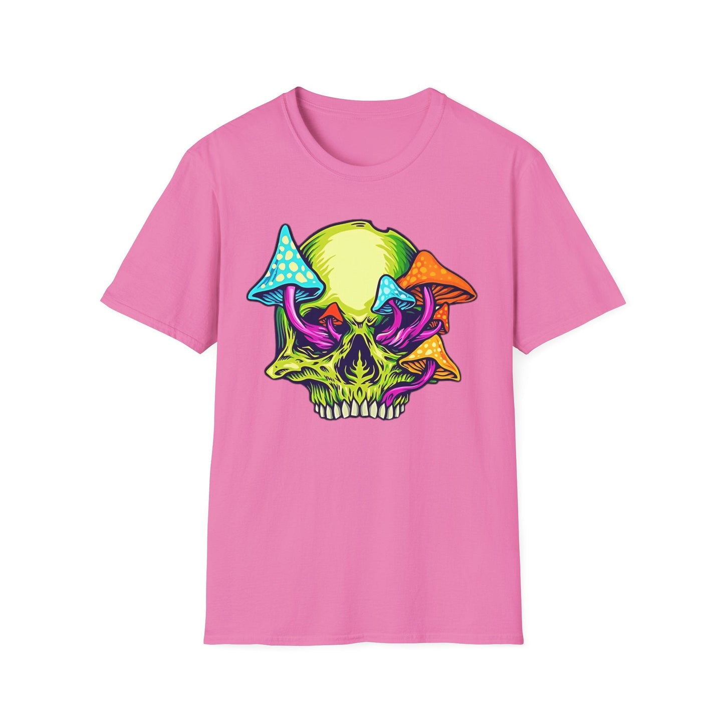 Unisex Skull Tee Shirt With Skeleton Art Design Gildan Softstyle 64000 100 Percent Ring Spun Cotton