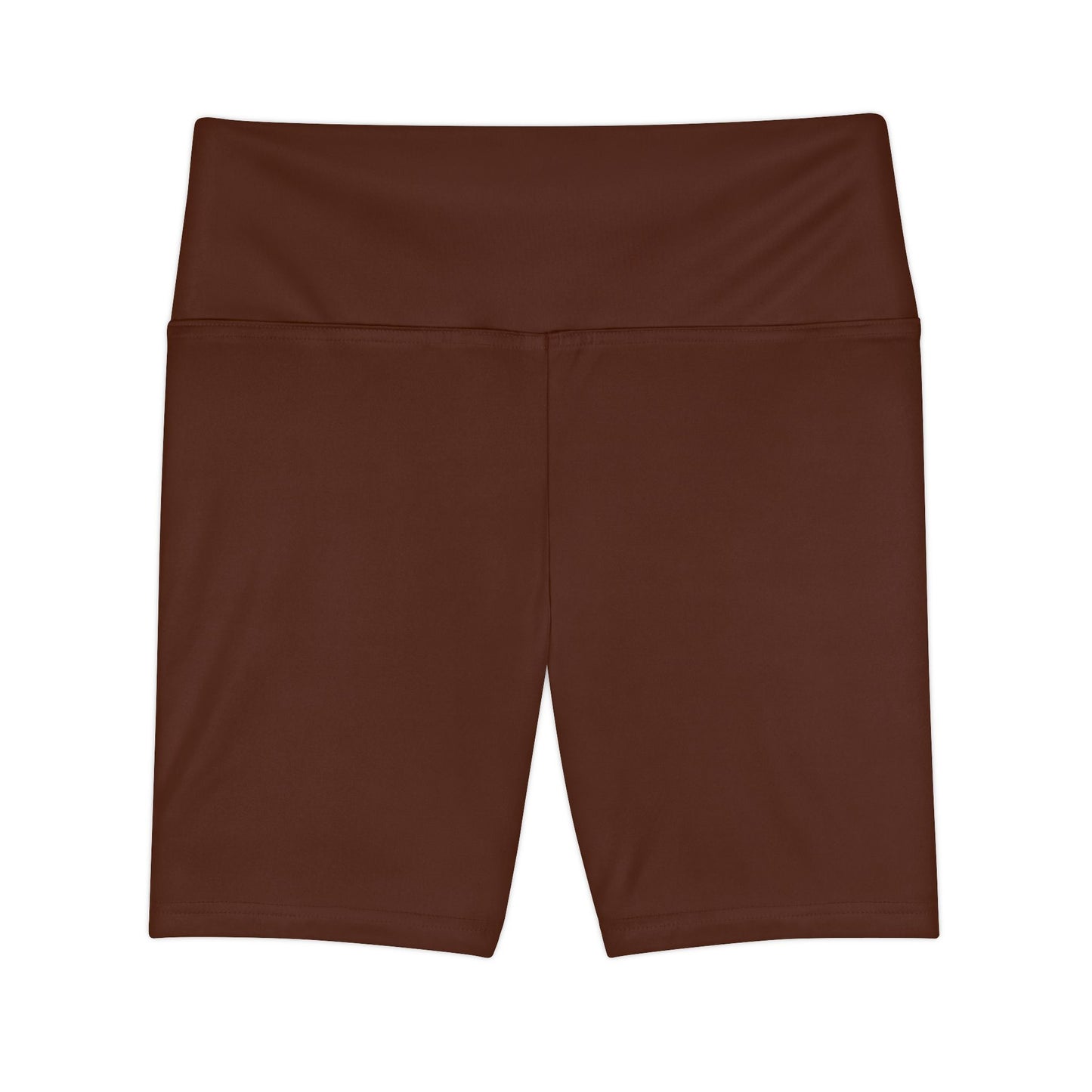 Dark Walnut Brown Women's Brown High-Waist Workout Shorts — Biker Fitness Activewear