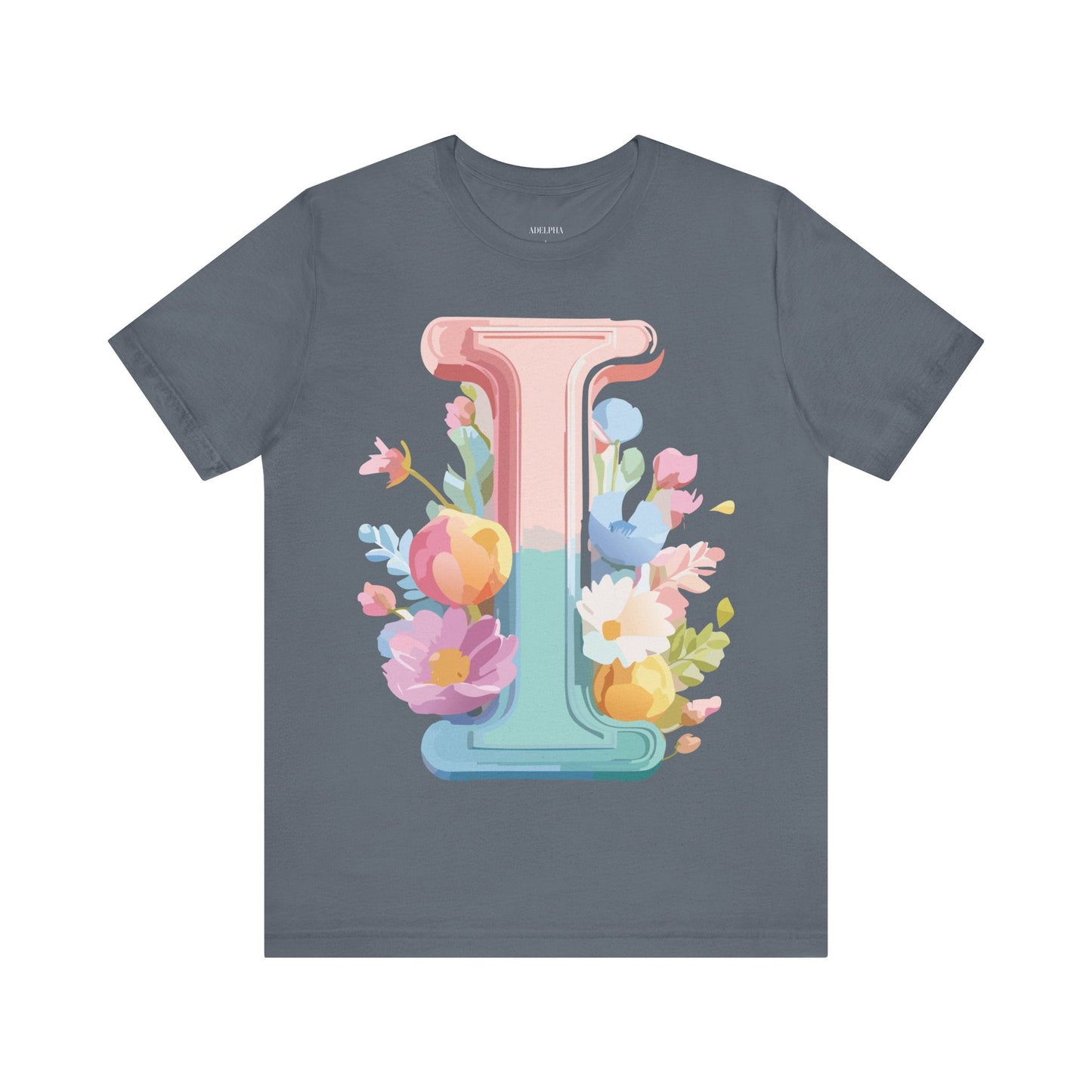 Letter I Shirt Graphic Tee Unisex Short Sleeve Adelpha Vintage Inspired Artwork Design