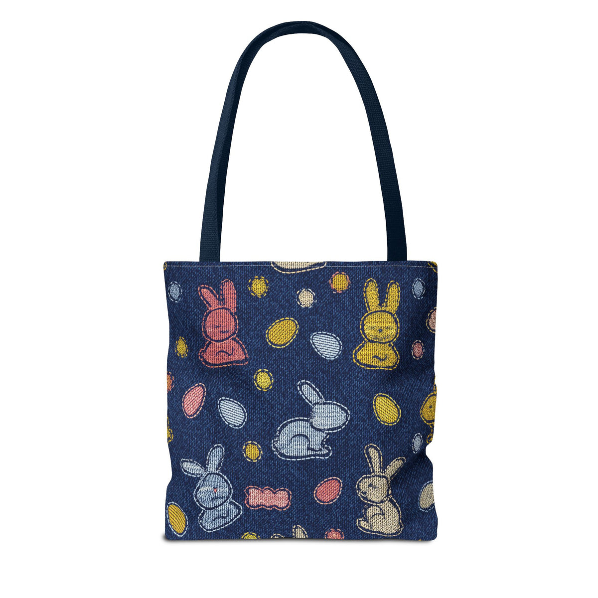 Easter Graphic Design Denim Fabric Imitation Print Unisex Canvas Bag Poly Spun 3 Sizes Tote Bag 204-1