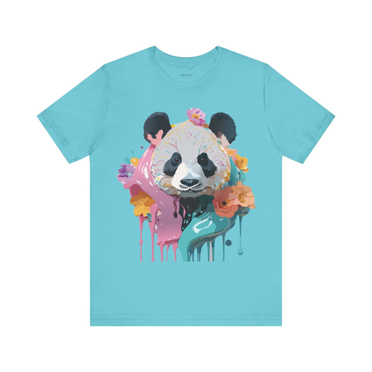 Panda Graphic Unisex Cotton Bella+Canvas Tee with Art Animal Design e55