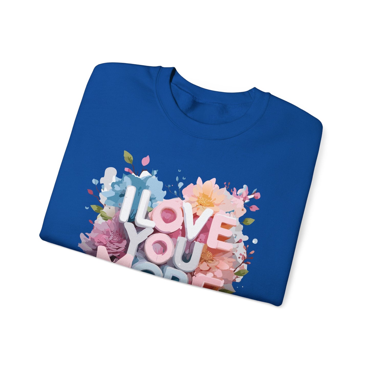 Floral Love Sweatshirt Unisex Heavy Blend Crewneck Valentines Day 50 50 Cotton Polyester Gildan 18000