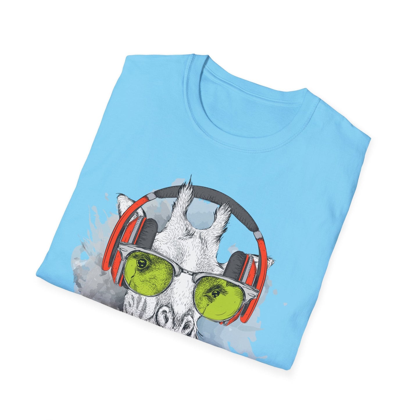 I Love Music Animals Shirt With Headphones Unisex Gildan Softstyle 100 Percent Ring Spun Cotton Tee