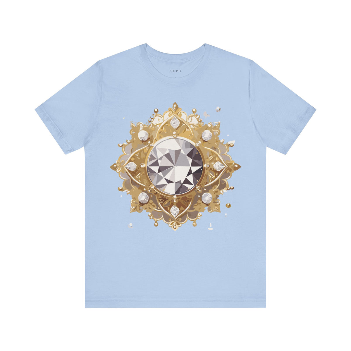 Jewelry Graphic Unisex Cotton Bella+Canvas Tee with Gemstones Art Design m41