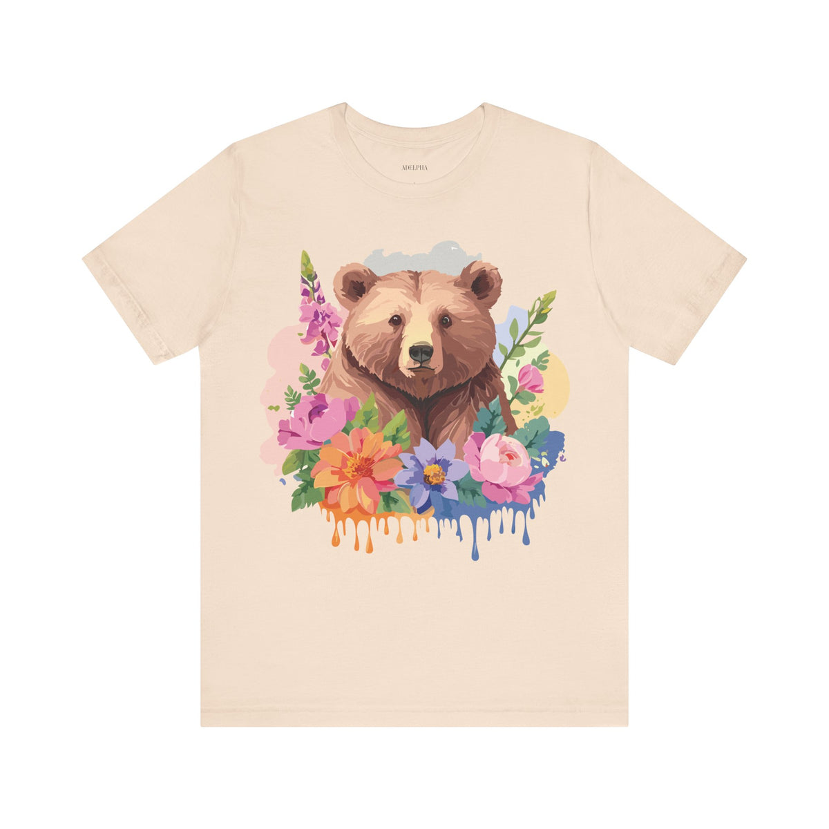 Bear Graphic Unisex Cotton Bella+Canvas Tee with Art Animal Design e1