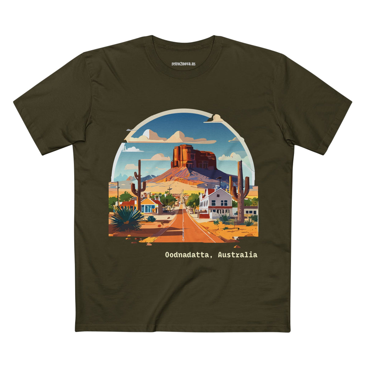 Oodnadatta Outback Landscape Tee | Australian Roadhouse Desert Scene