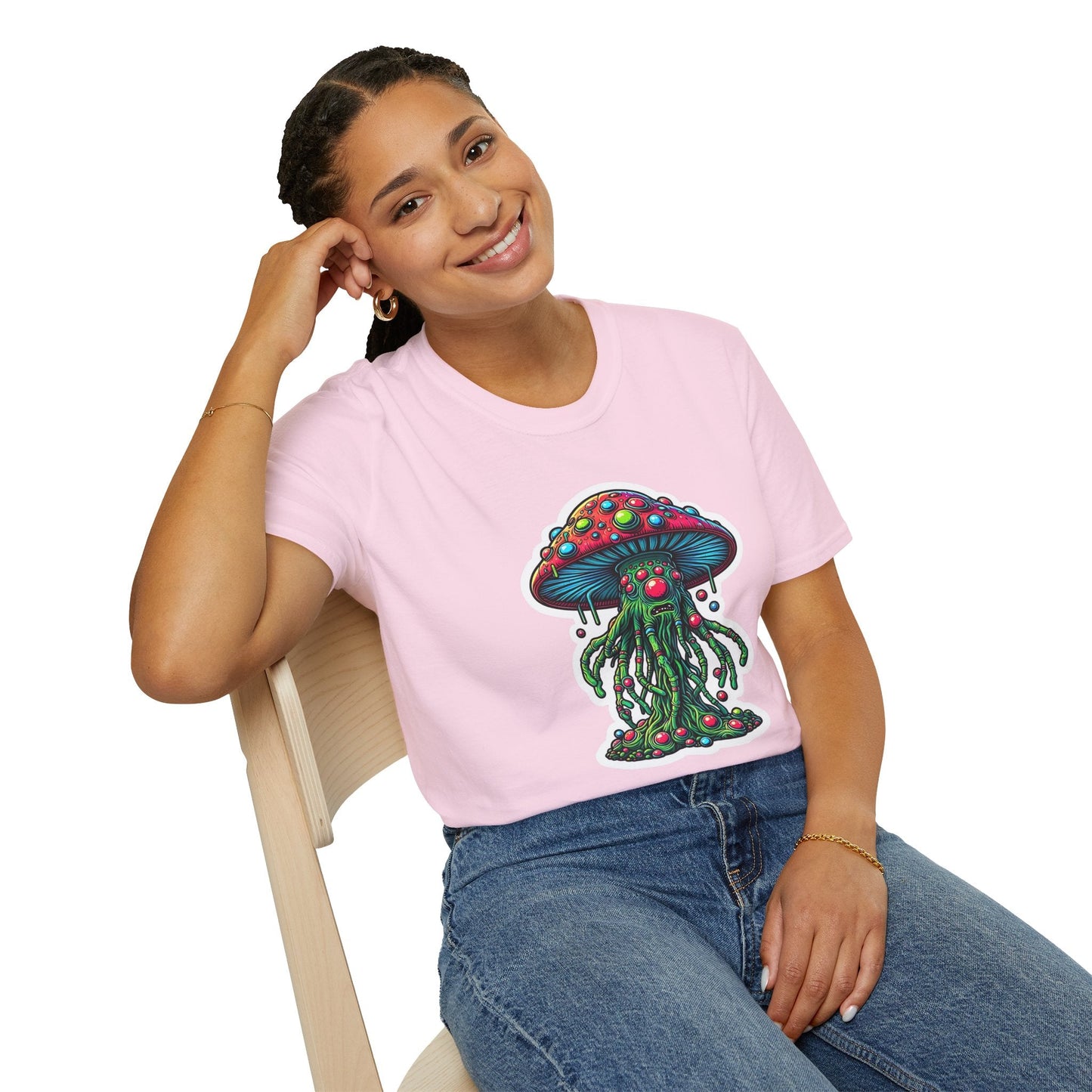 Mashroom Tee Shirt Unisex Funny Mashroom Shirt With Fungus Art Design Gildan Softstyle 64000
