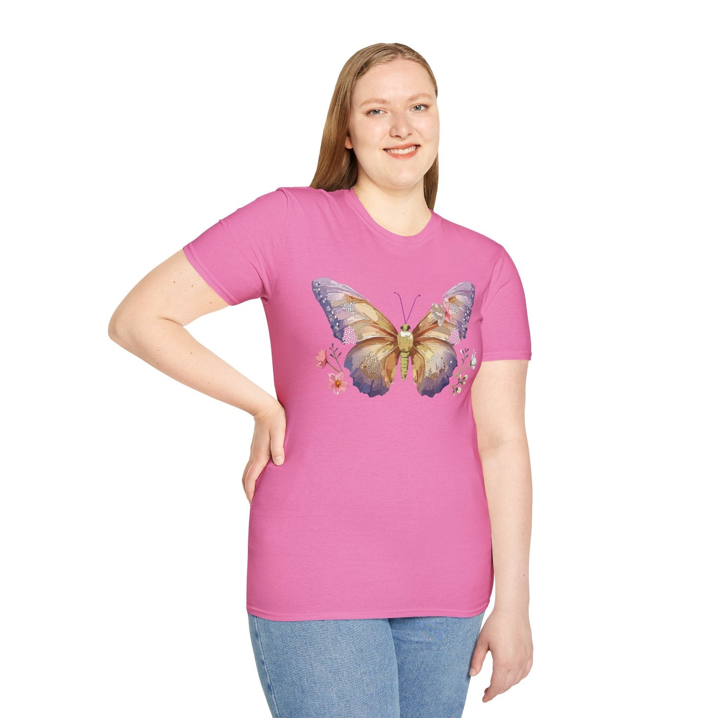 Monarch Butterfly Shirt Unisex Short Sleeve Tee Gildan Softstyle 64000 100 Percent Ring Spun Cotton