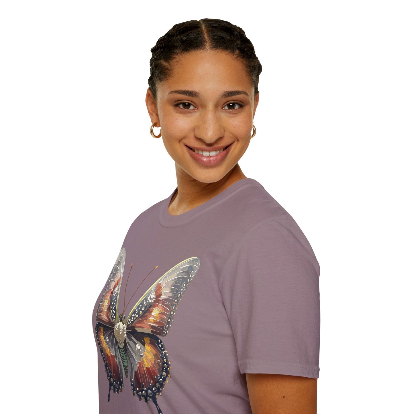 Butterfly Shirt Unisex Lightweight 100 Cotton Gildan Softstyle 64000 Tee Monarch Butterfly Design