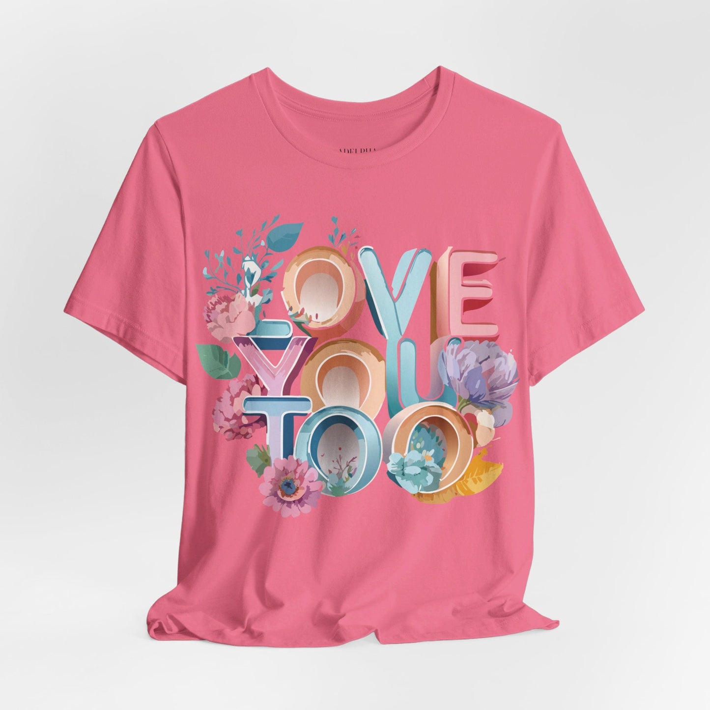 Valentine Day Graphic Unisex 100 Cotton Vintage Artwork with Love and Flower Design Tee 39
