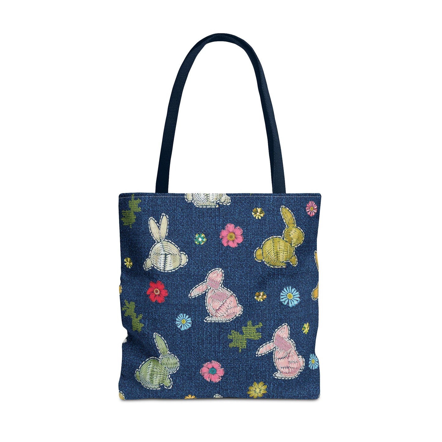 Easter Graphic Design Denim Fabric Imitation Print Unisex Canvas Bag Poly Spun 3 Sizes Tote Bag 204-7