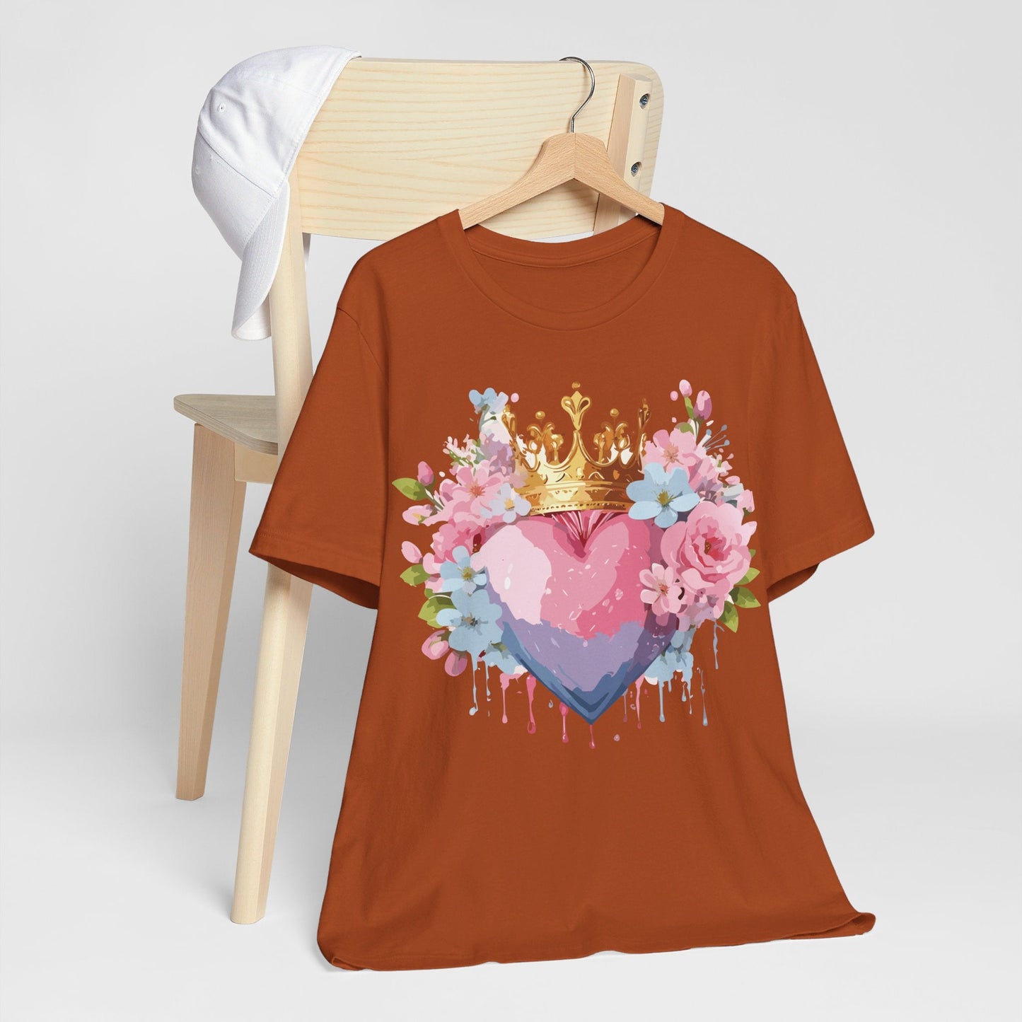 Valentine Day Graphic Unisex 100 Cotton Vintage Artwork with Love and Flower Design Tee 18