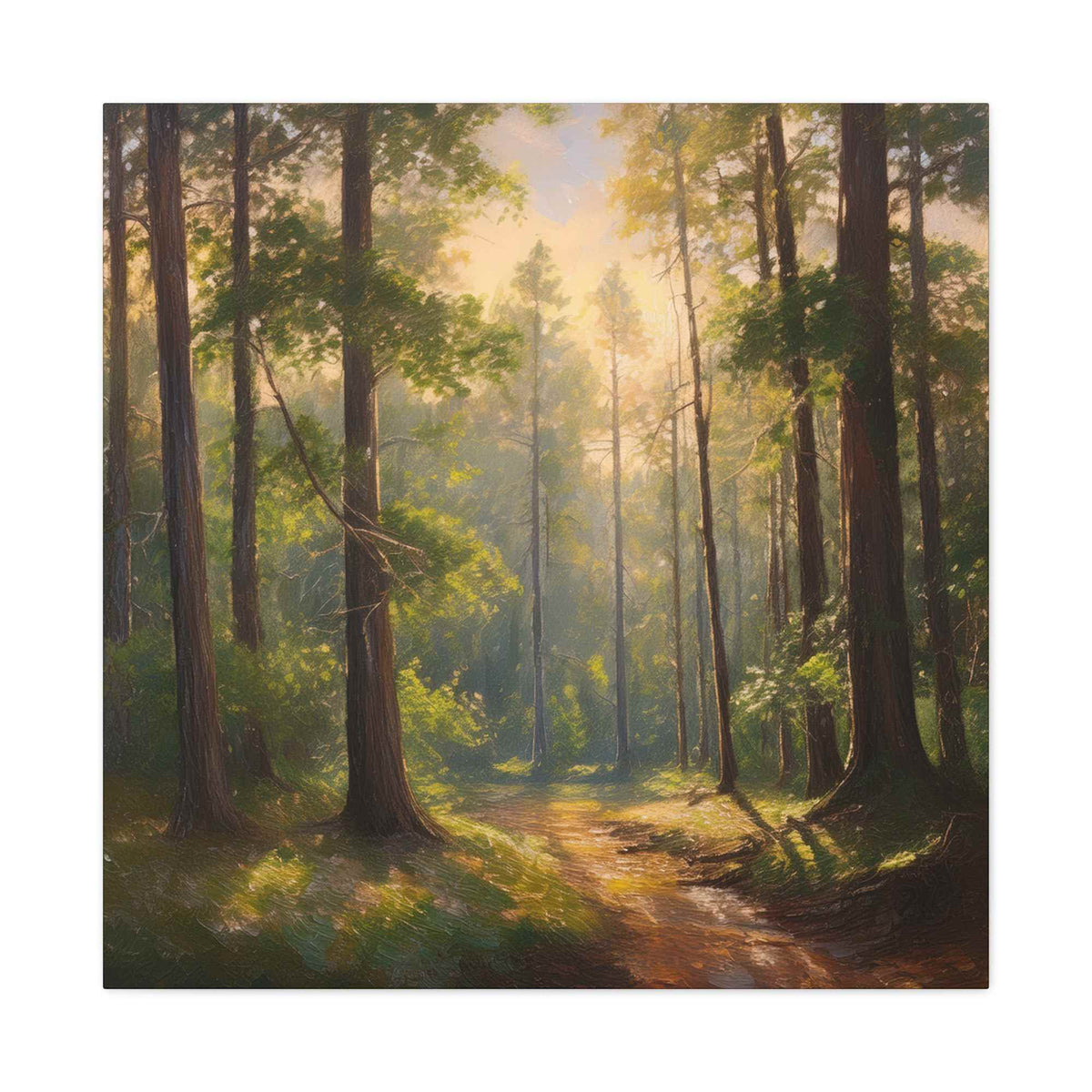 Forest Print Canvas, Trees Oil Paint Print 20x20, 24x24, 30x30, 32x32, 36x36 Art Design Print Pine-Wood Inner Frame MC-70